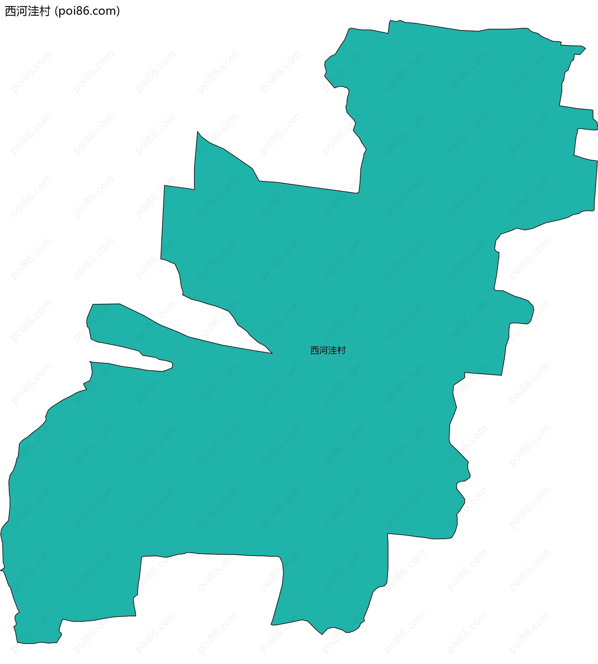 西河洼村边界地图