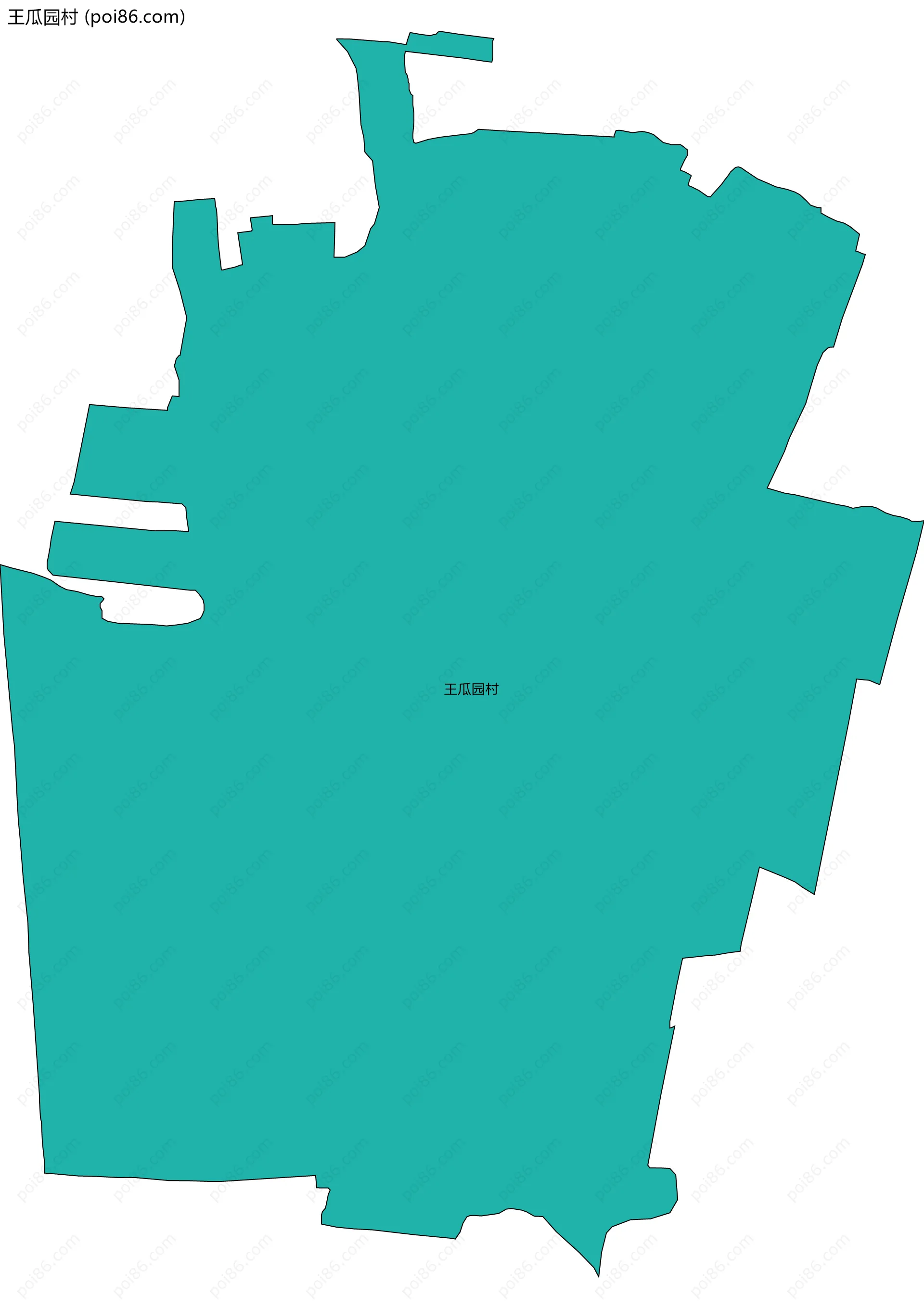 王瓜园村边界地图