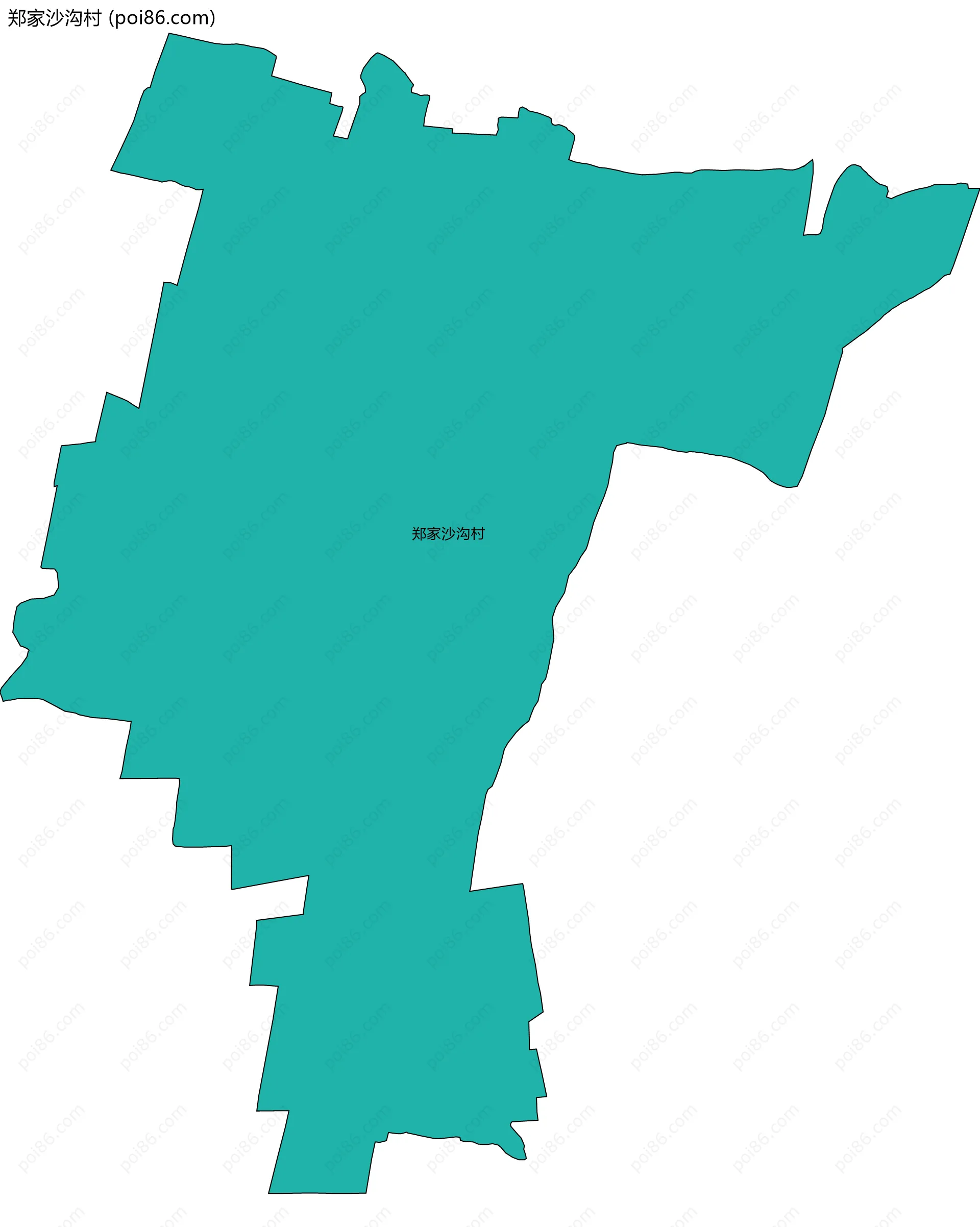 郑家沙沟村边界地图