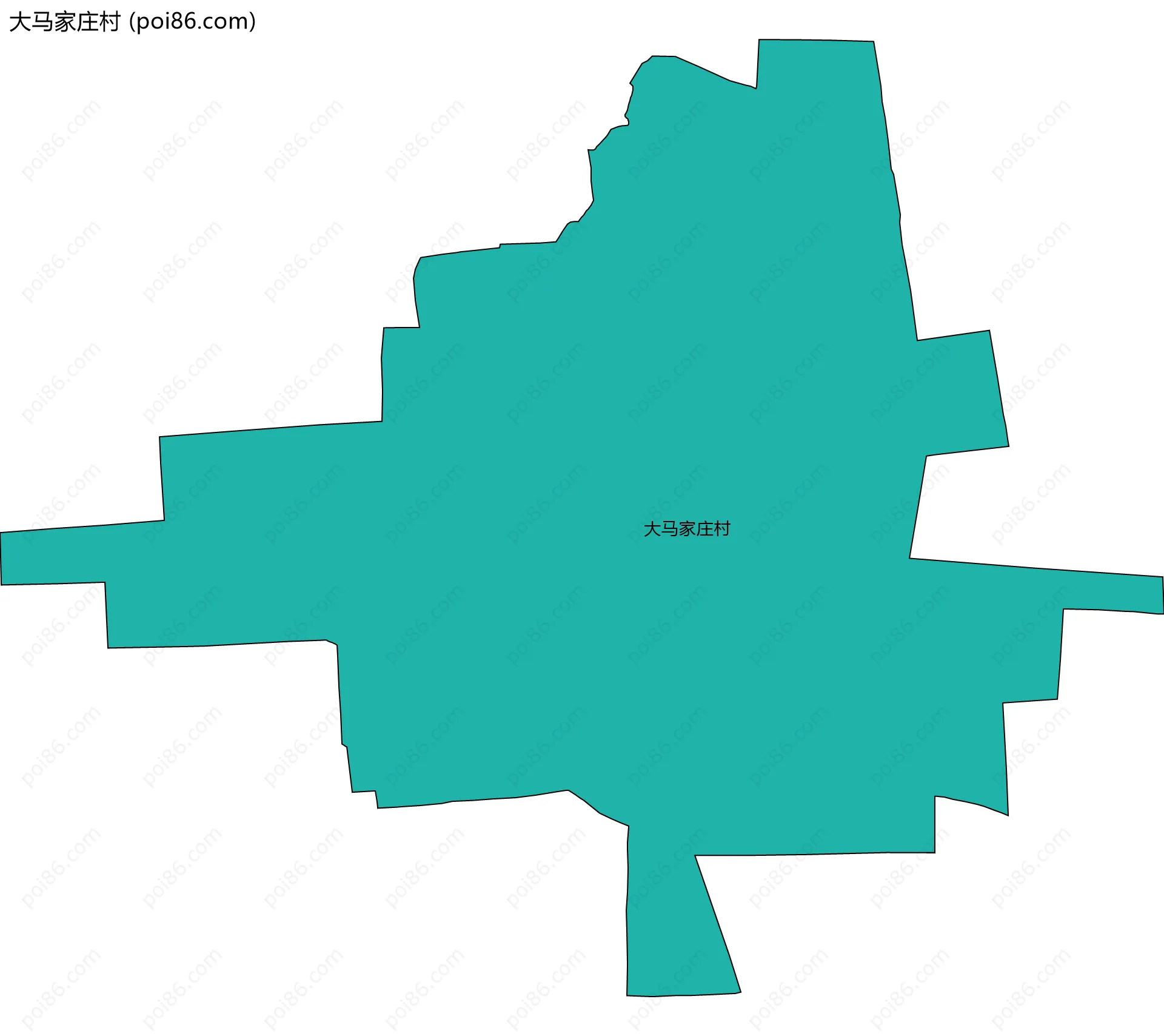 大马家庄村边界地图