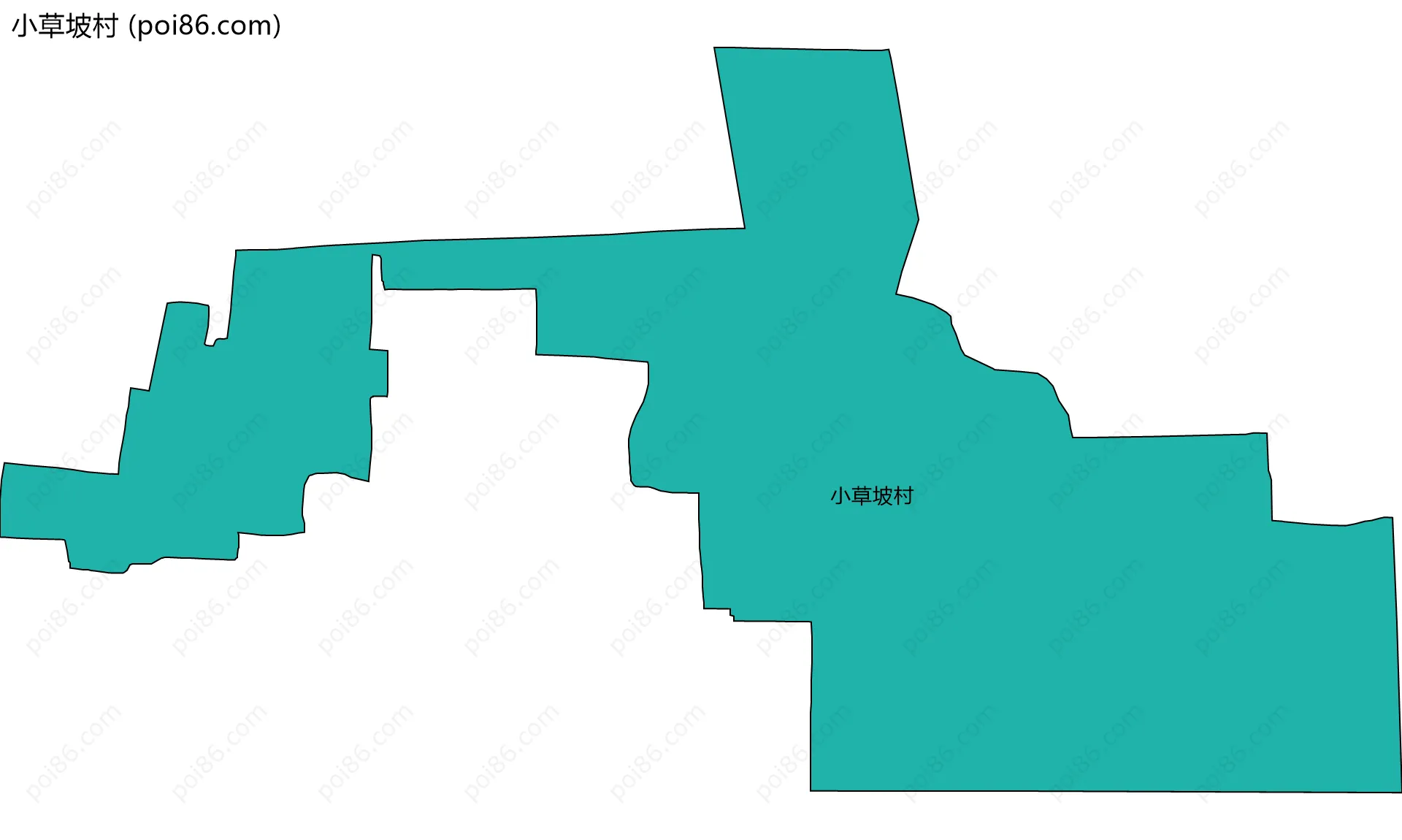 小草坡村边界地图