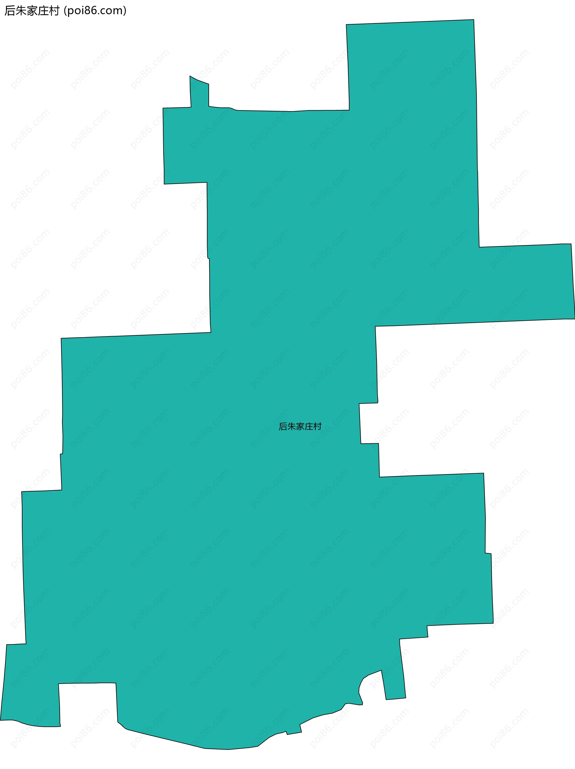 后朱家庄村边界地图