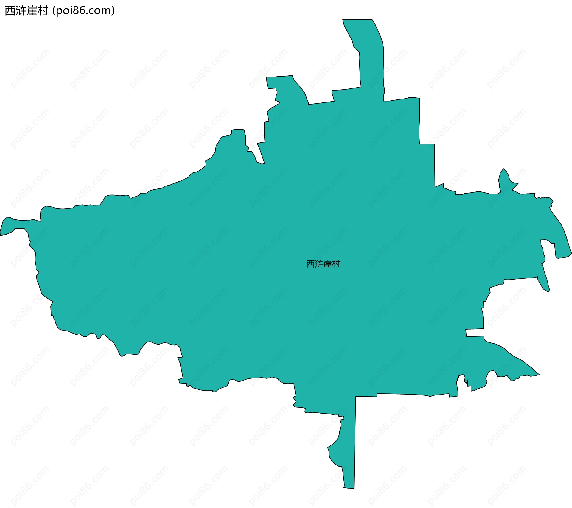 西浒崖村边界地图