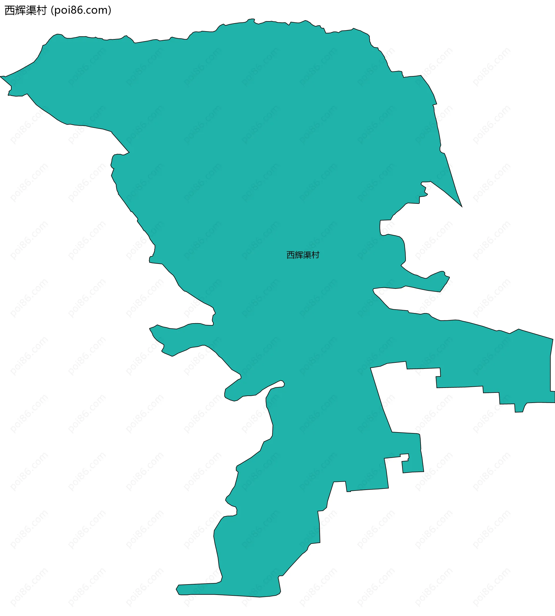 西辉渠村边界地图