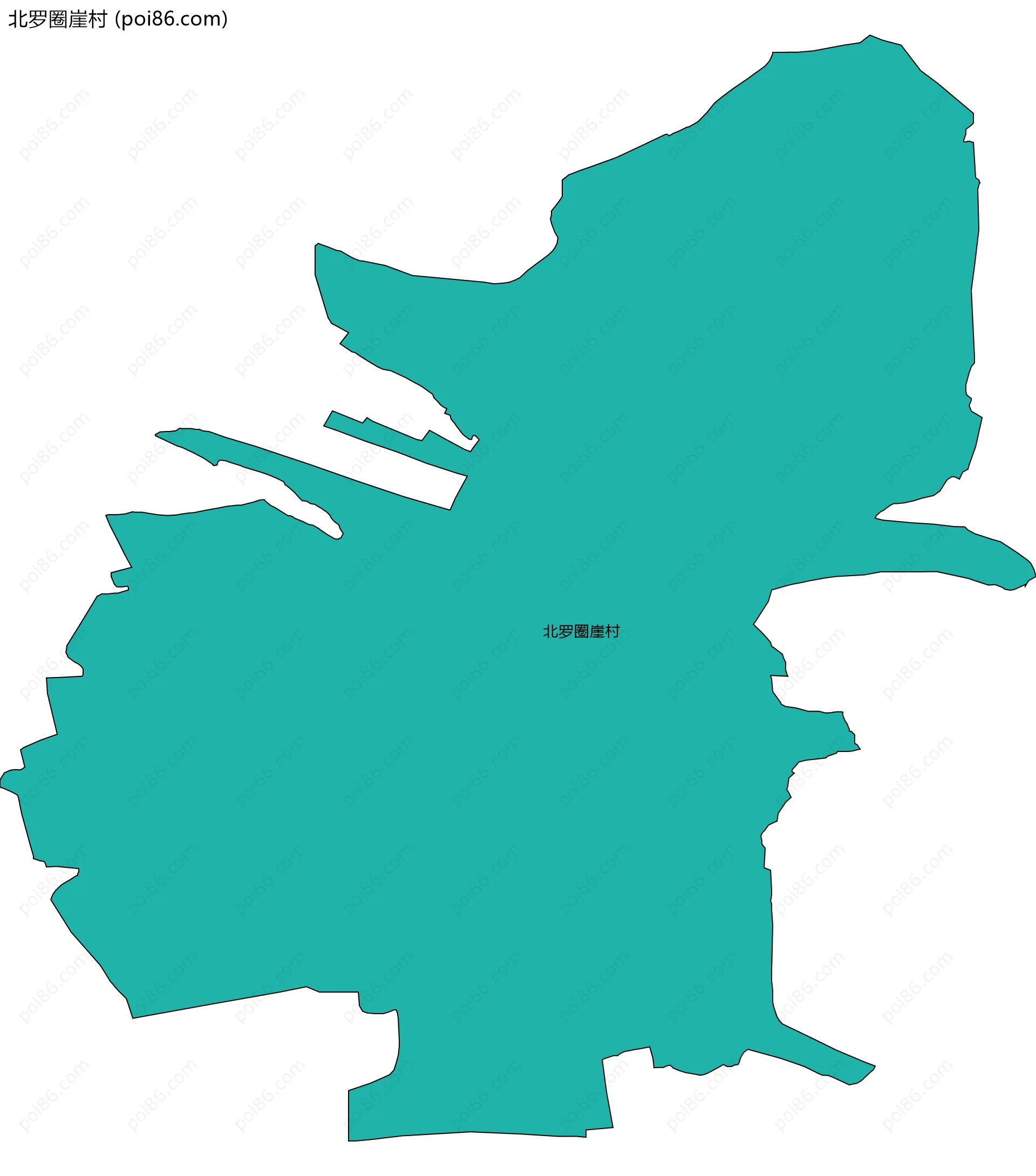 北罗圈崖村边界地图