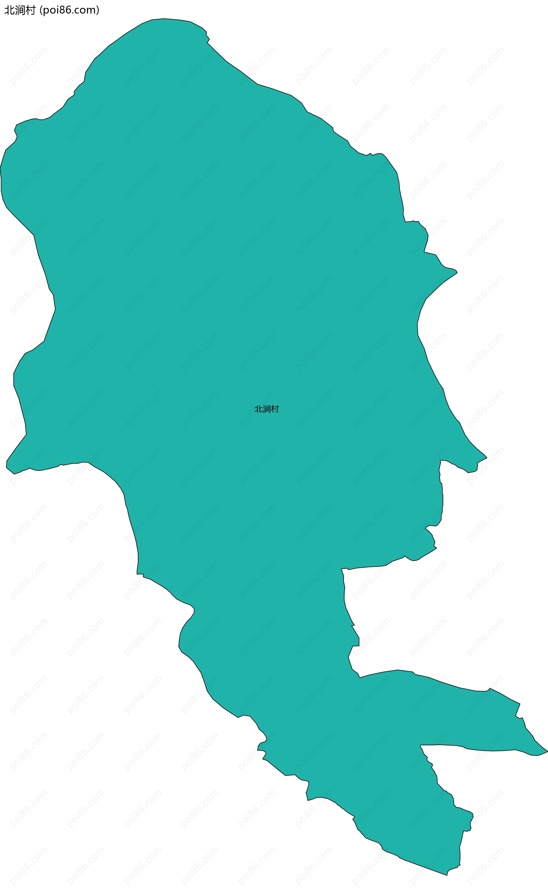 北涧村边界地图