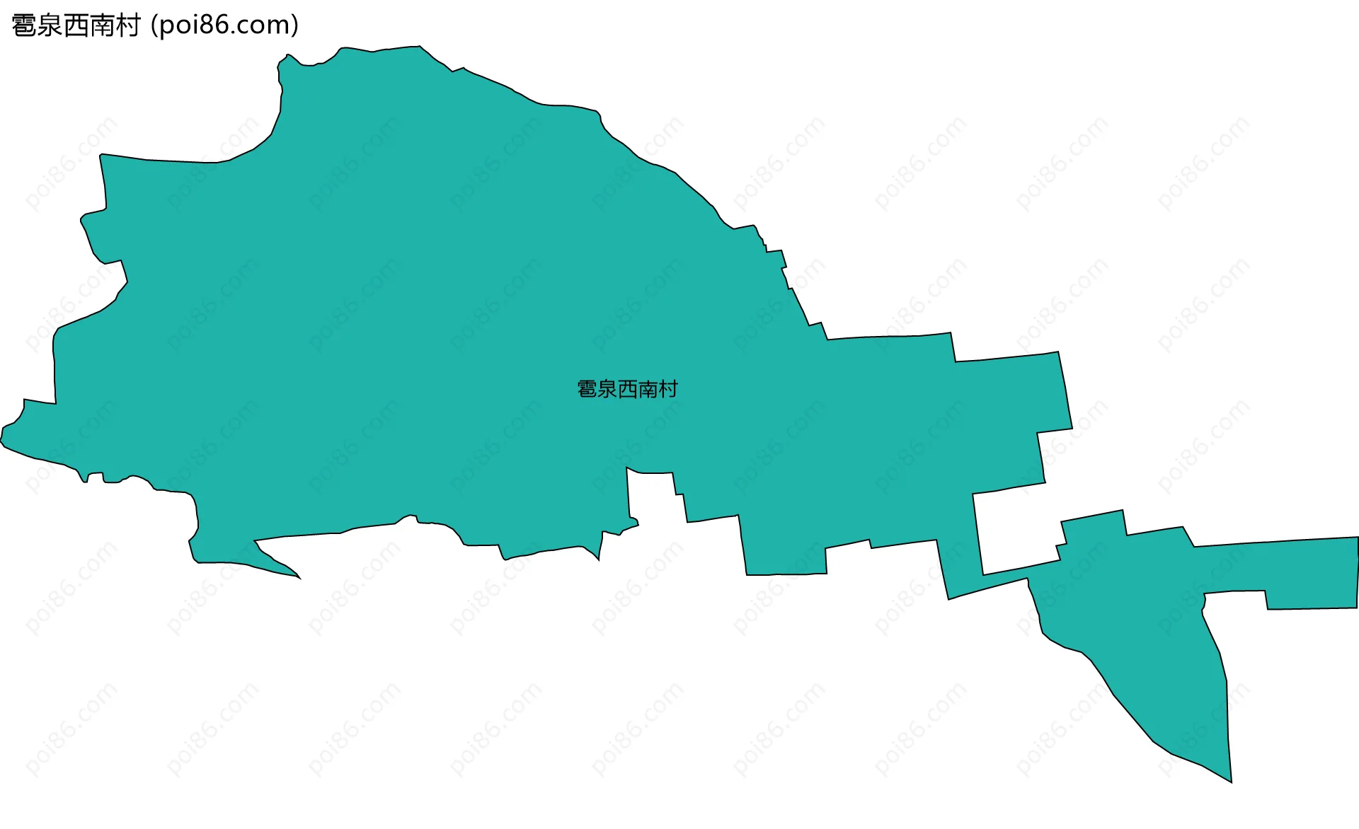 雹泉西南村边界地图