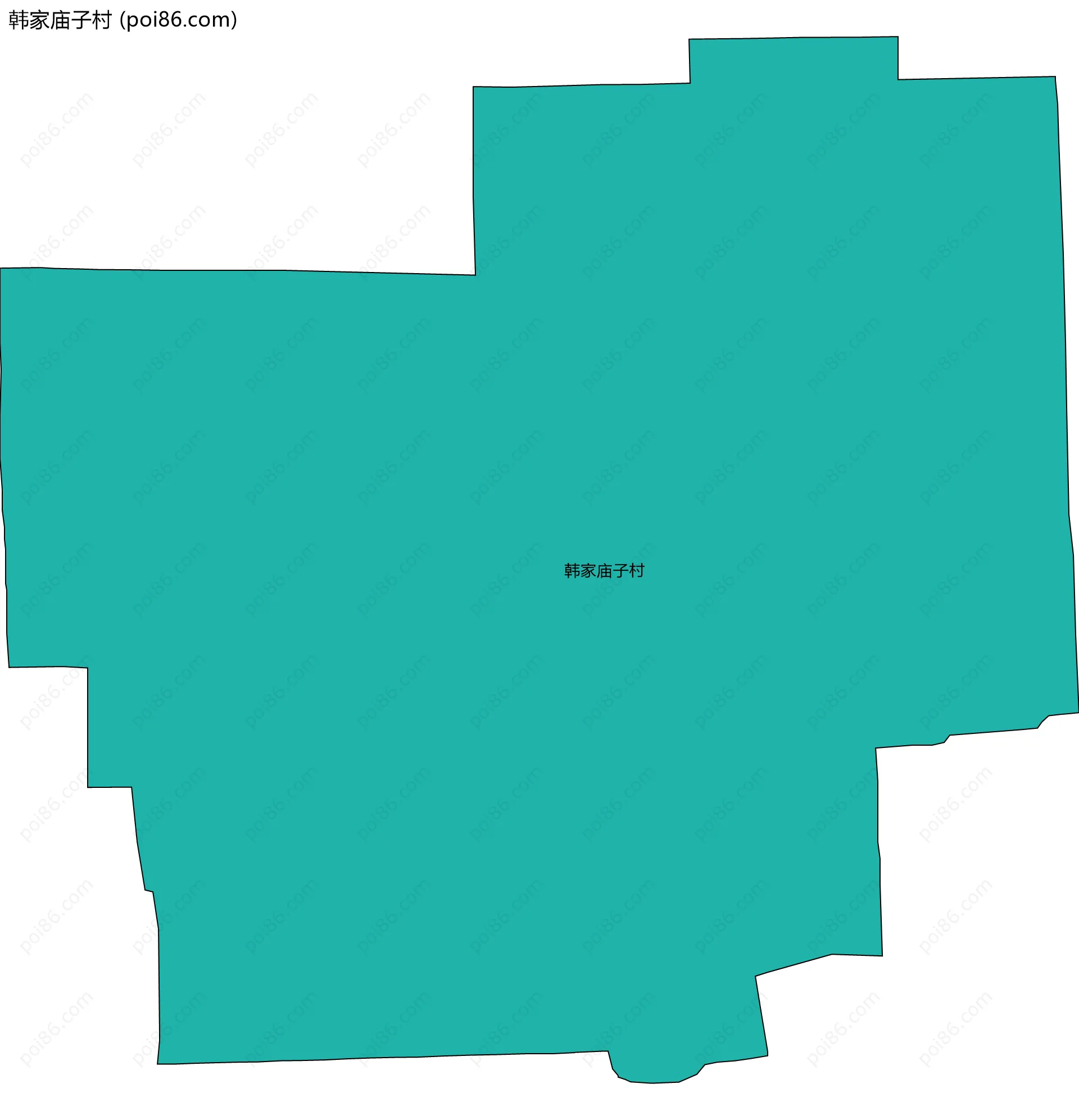 韩家庙子村边界地图