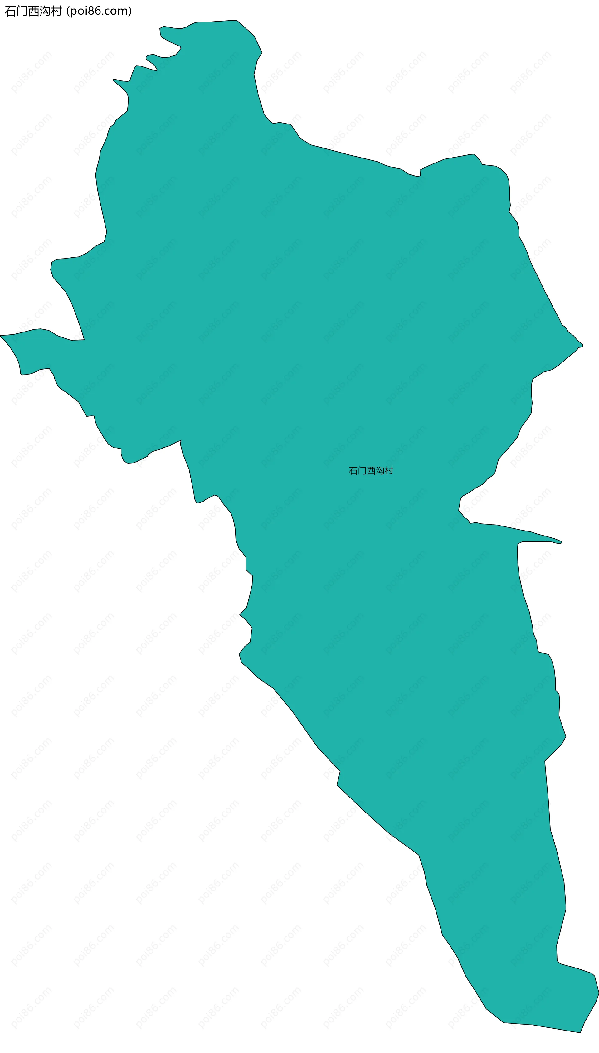 石门西沟村边界地图