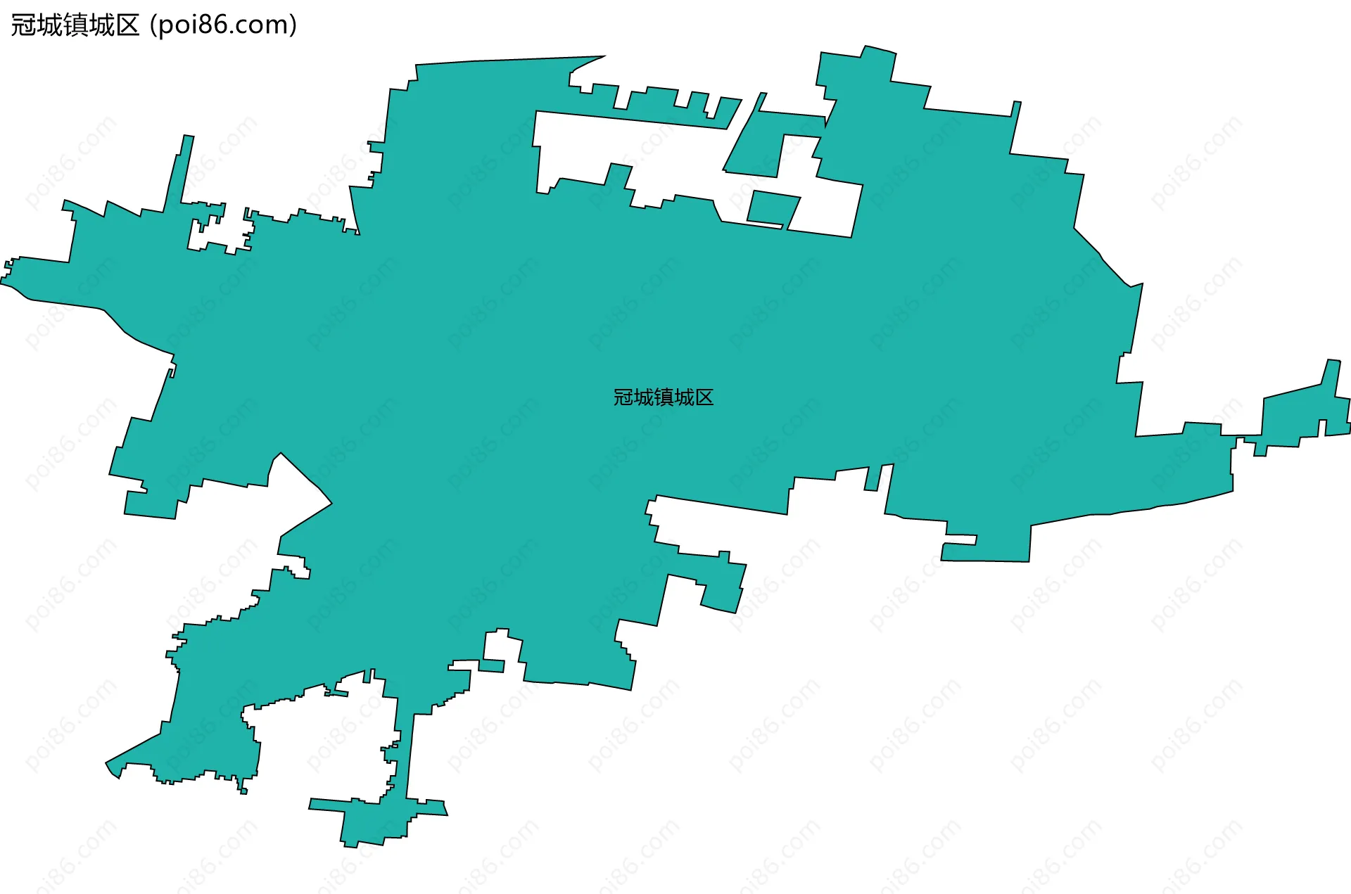 冠城镇城区边界地图