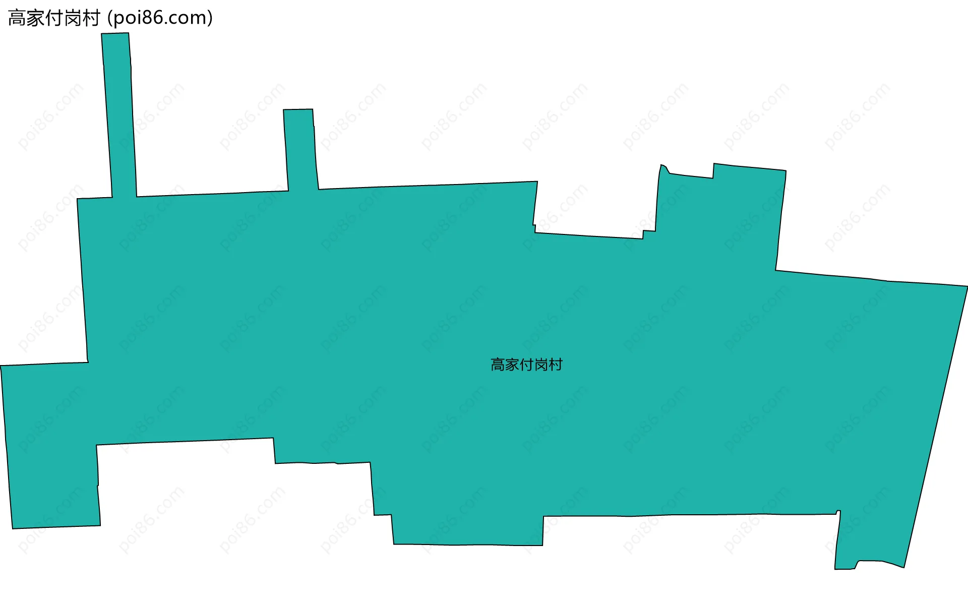 高家付岗村边界地图