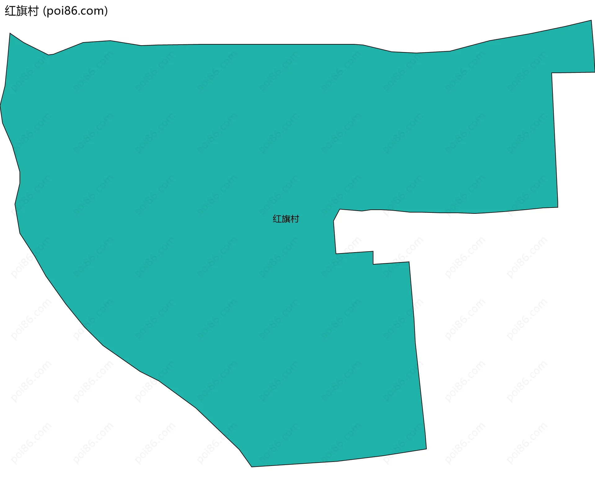 红旗村边界地图