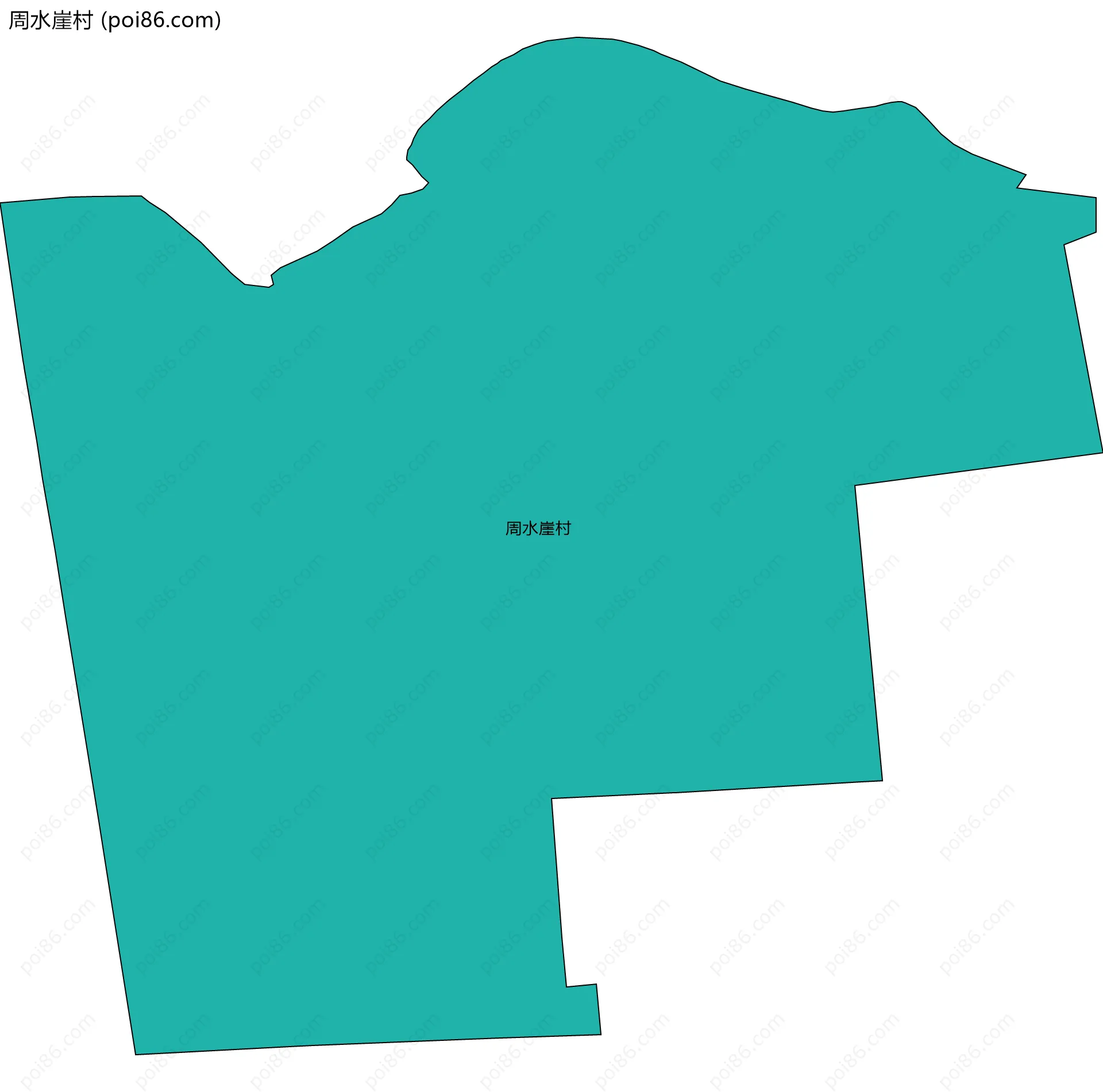 周水崖村边界地图