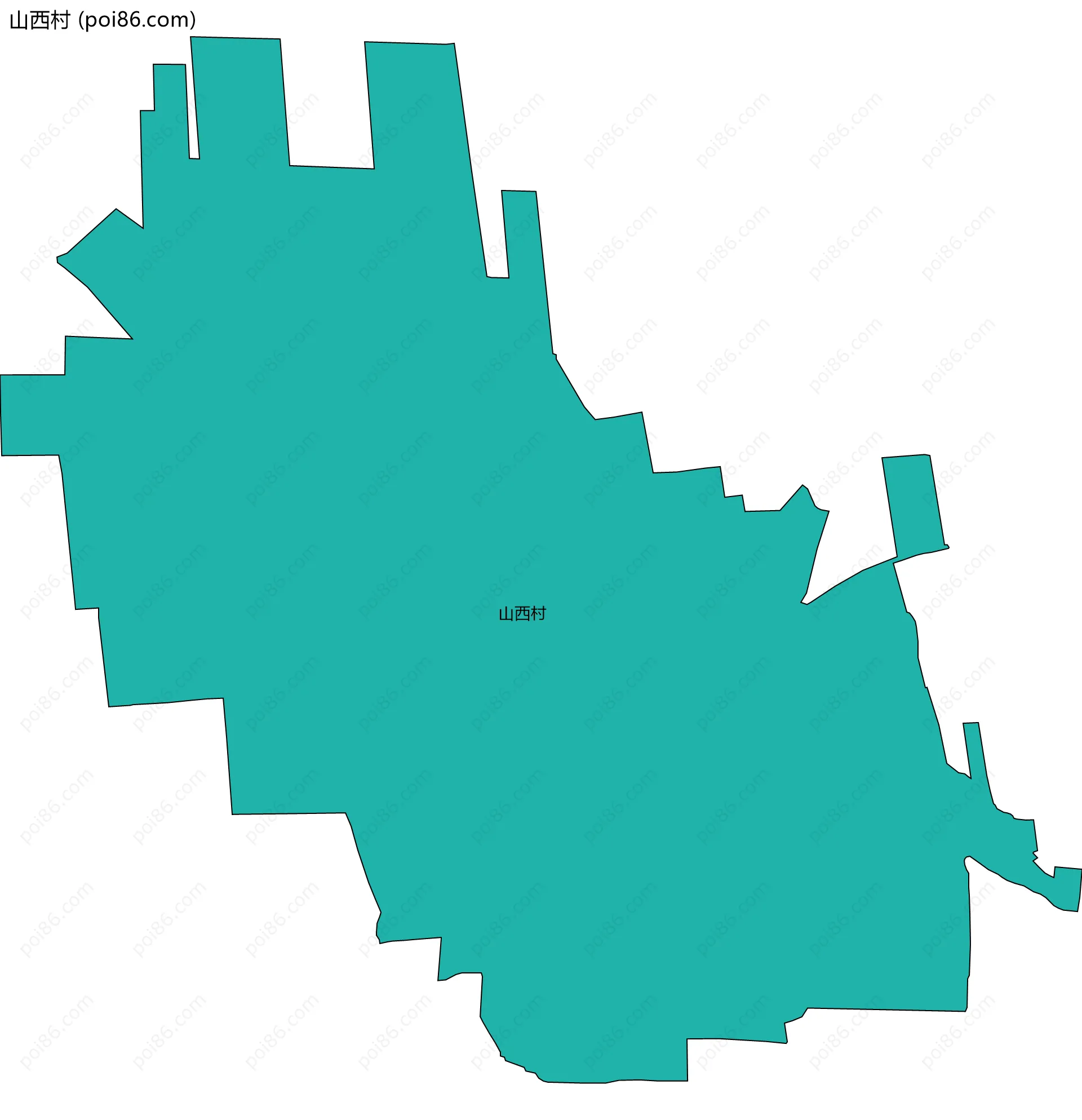 山西村边界地图