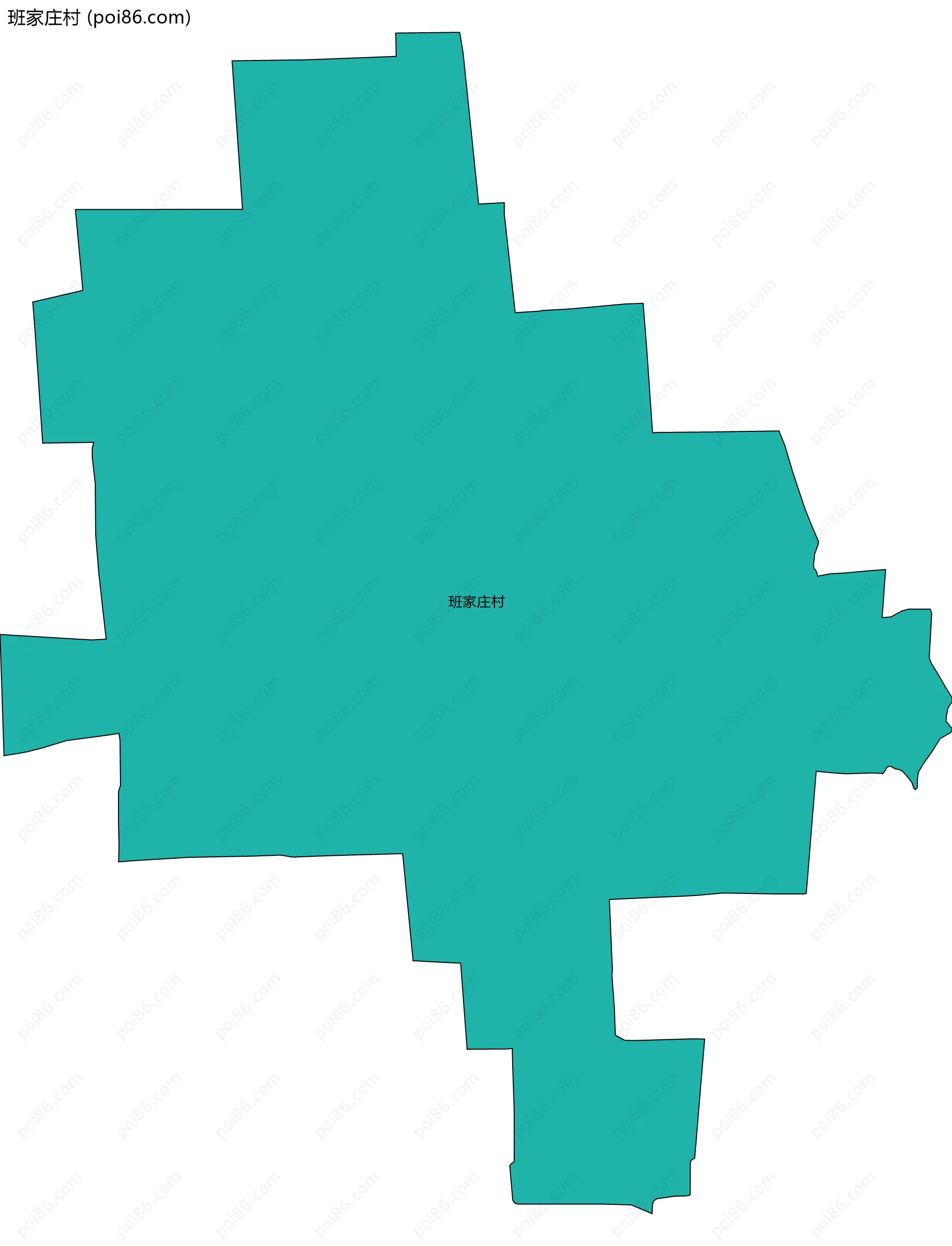 班家庄村边界地图
