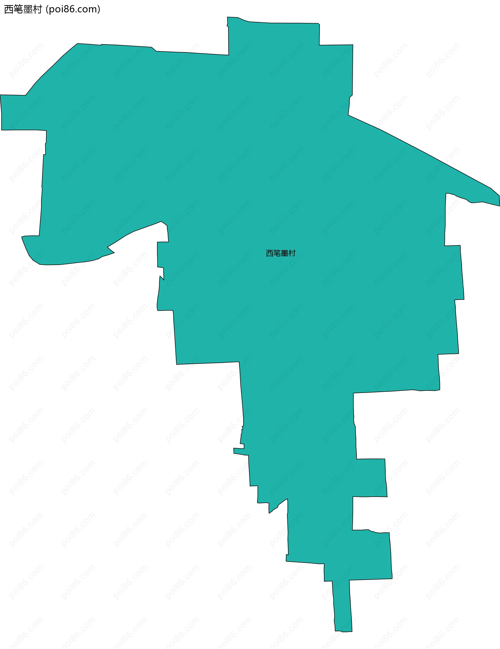 西笔墨村边界地图