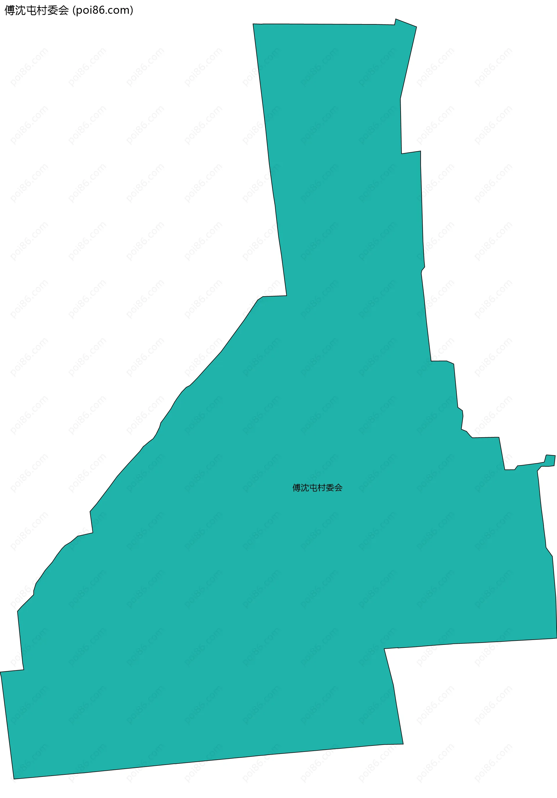 傅沈屯村委会边界地图