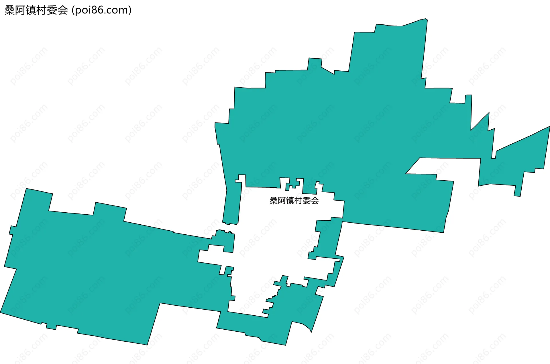桑阿镇村委会边界地图