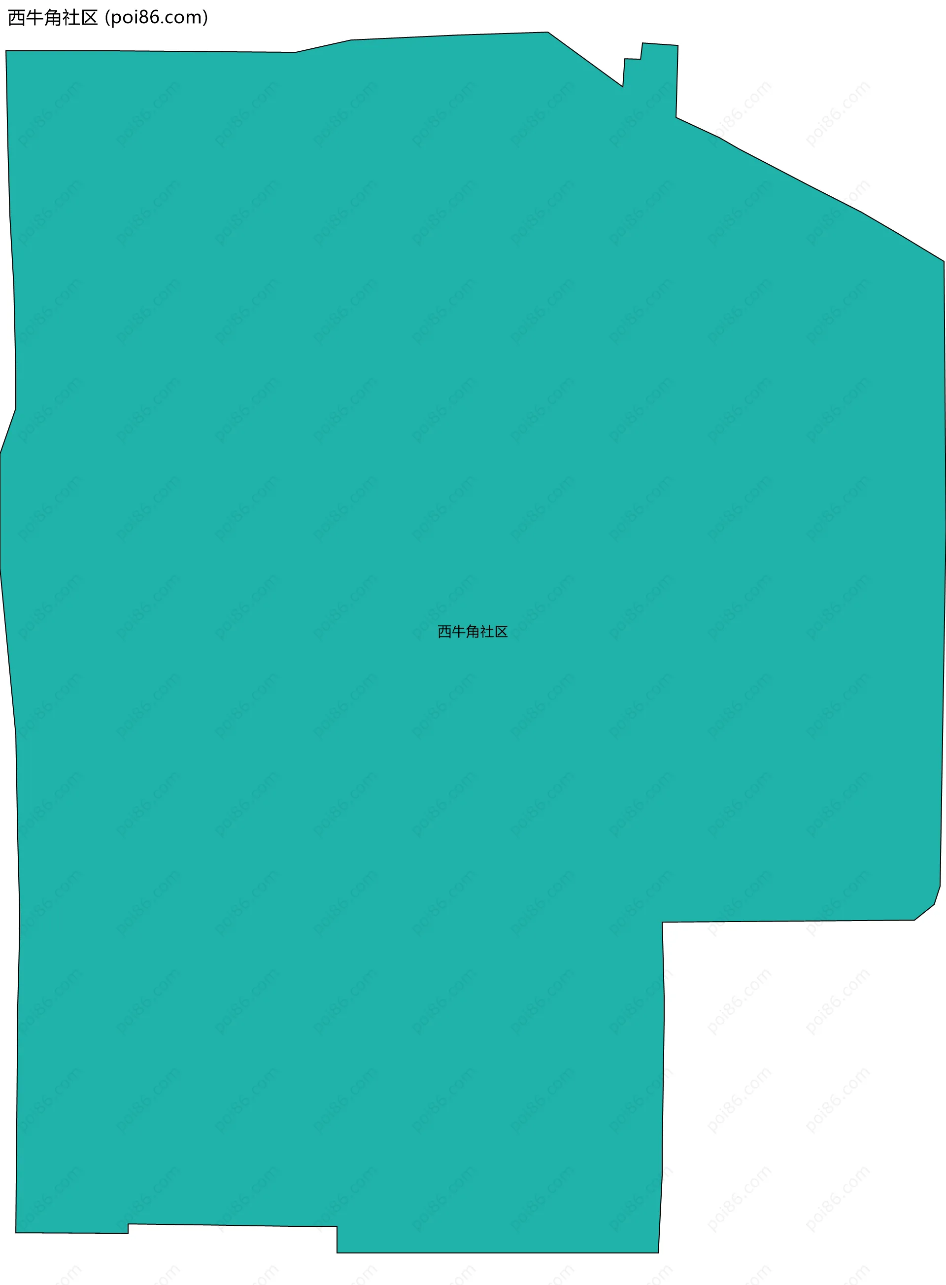 西牛角社区边界地图