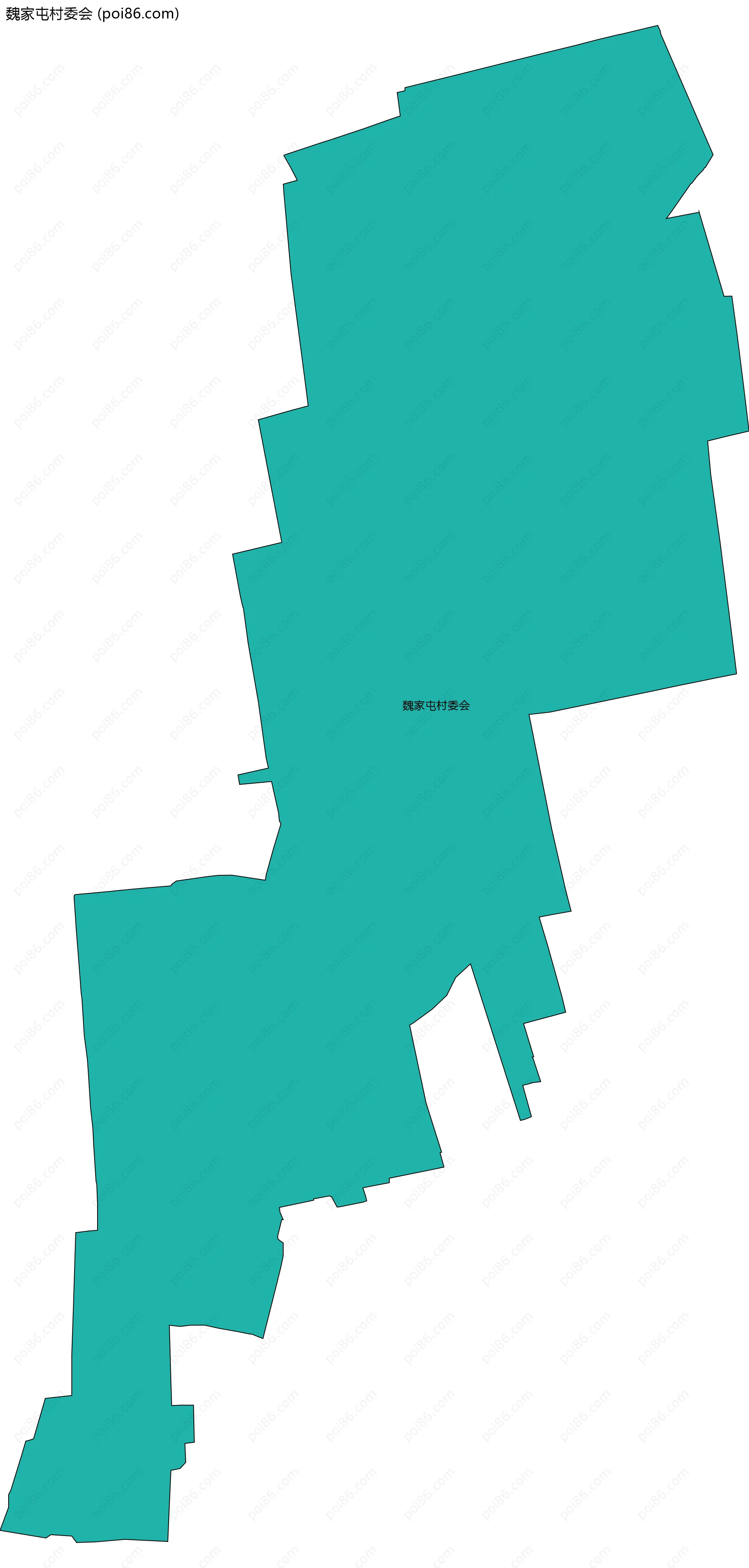 魏家屯村委会边界地图