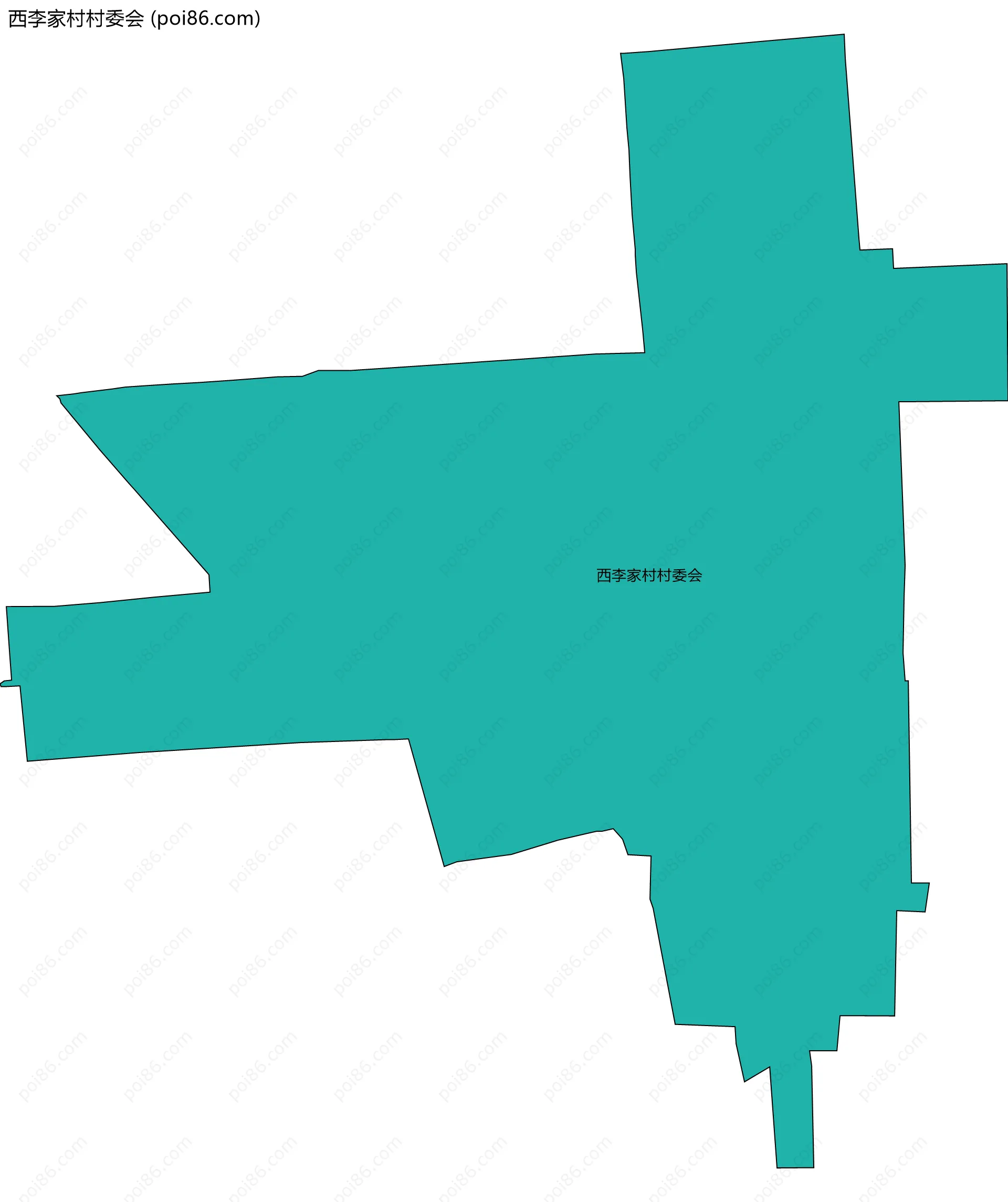 西李家村村委会边界地图