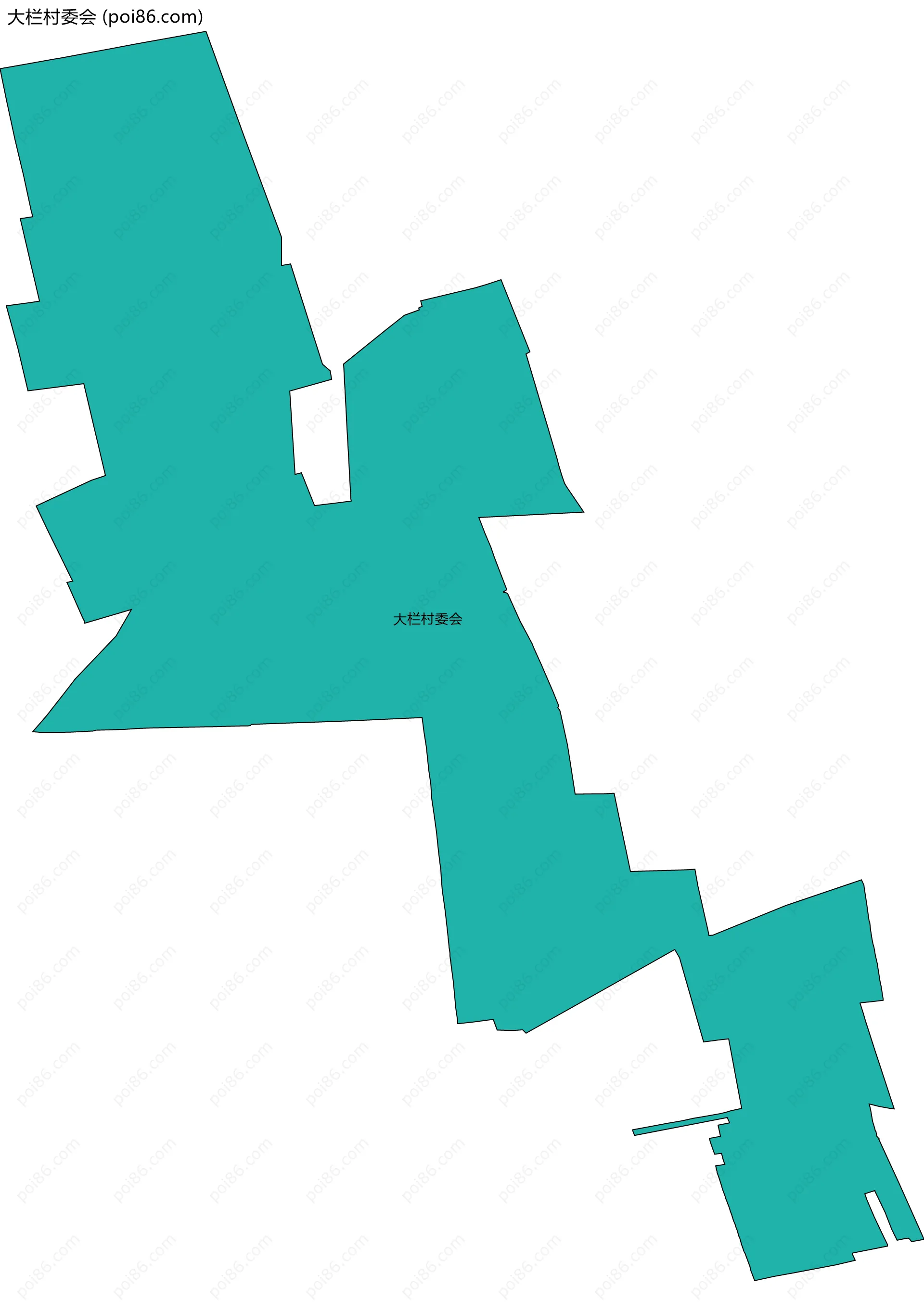 大栏村委会边界地图