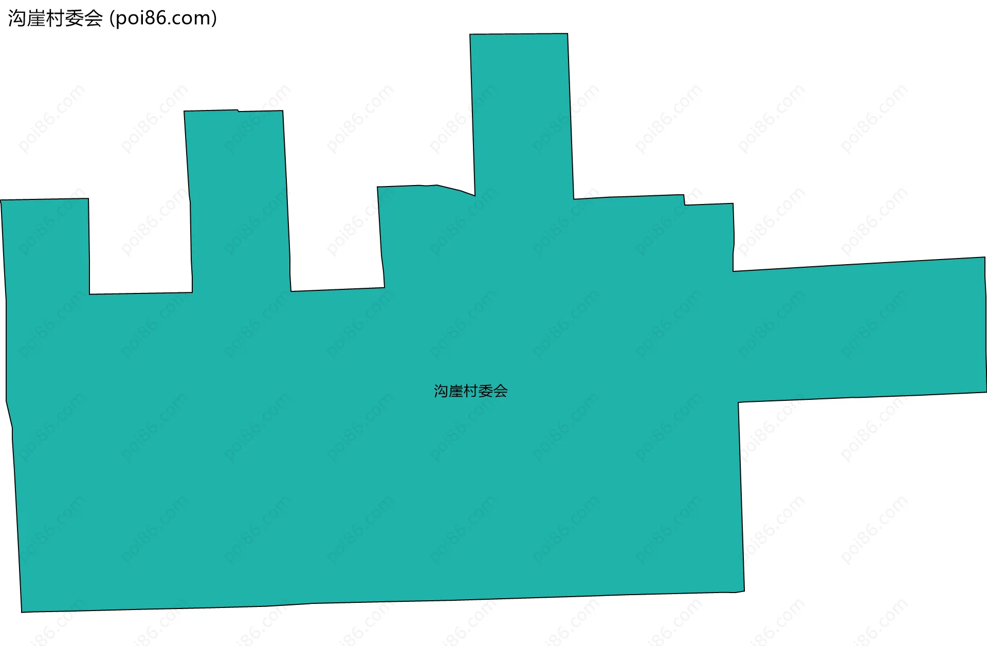 沟崖村委会边界地图
