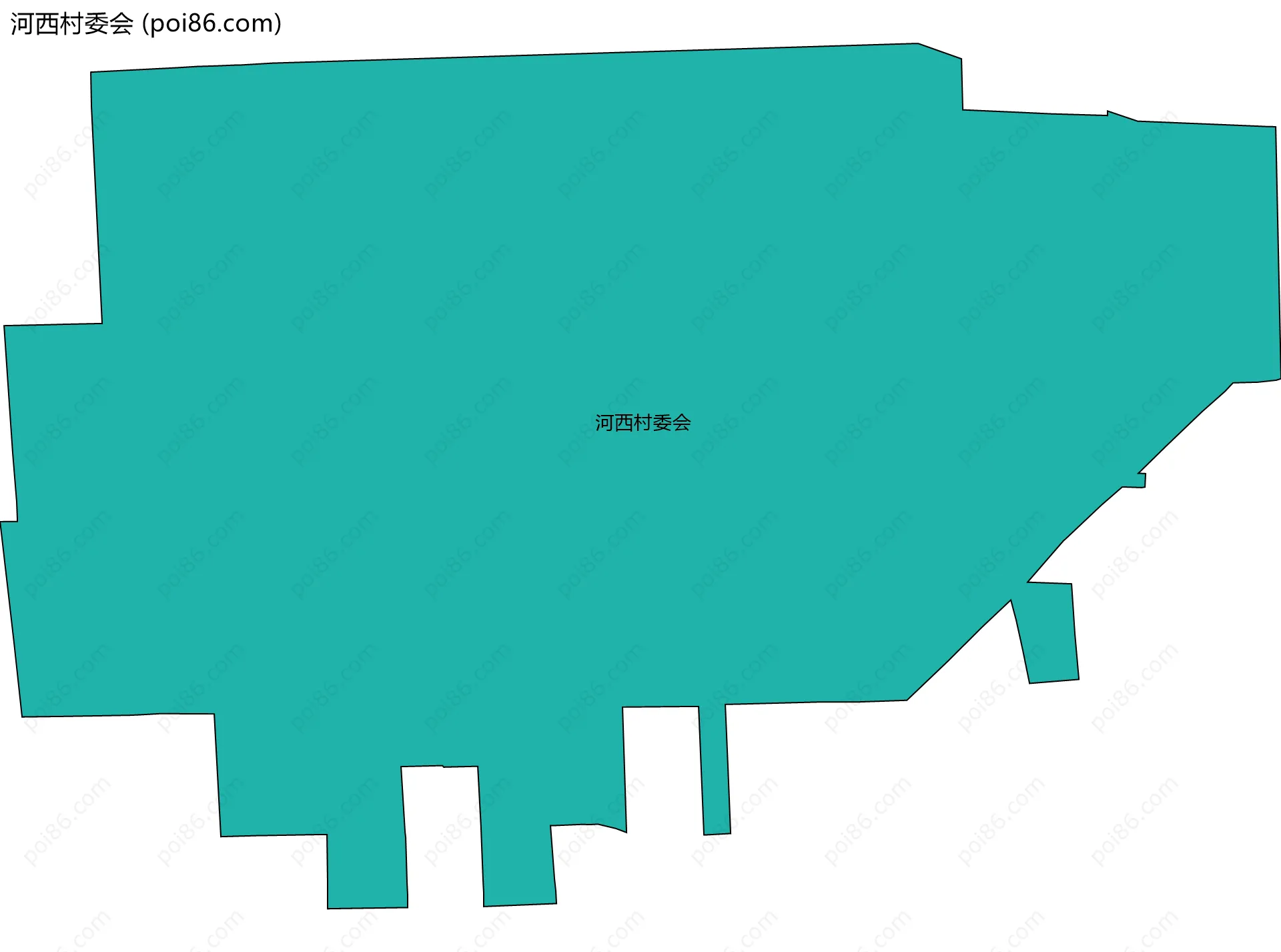 河西村委会边界地图