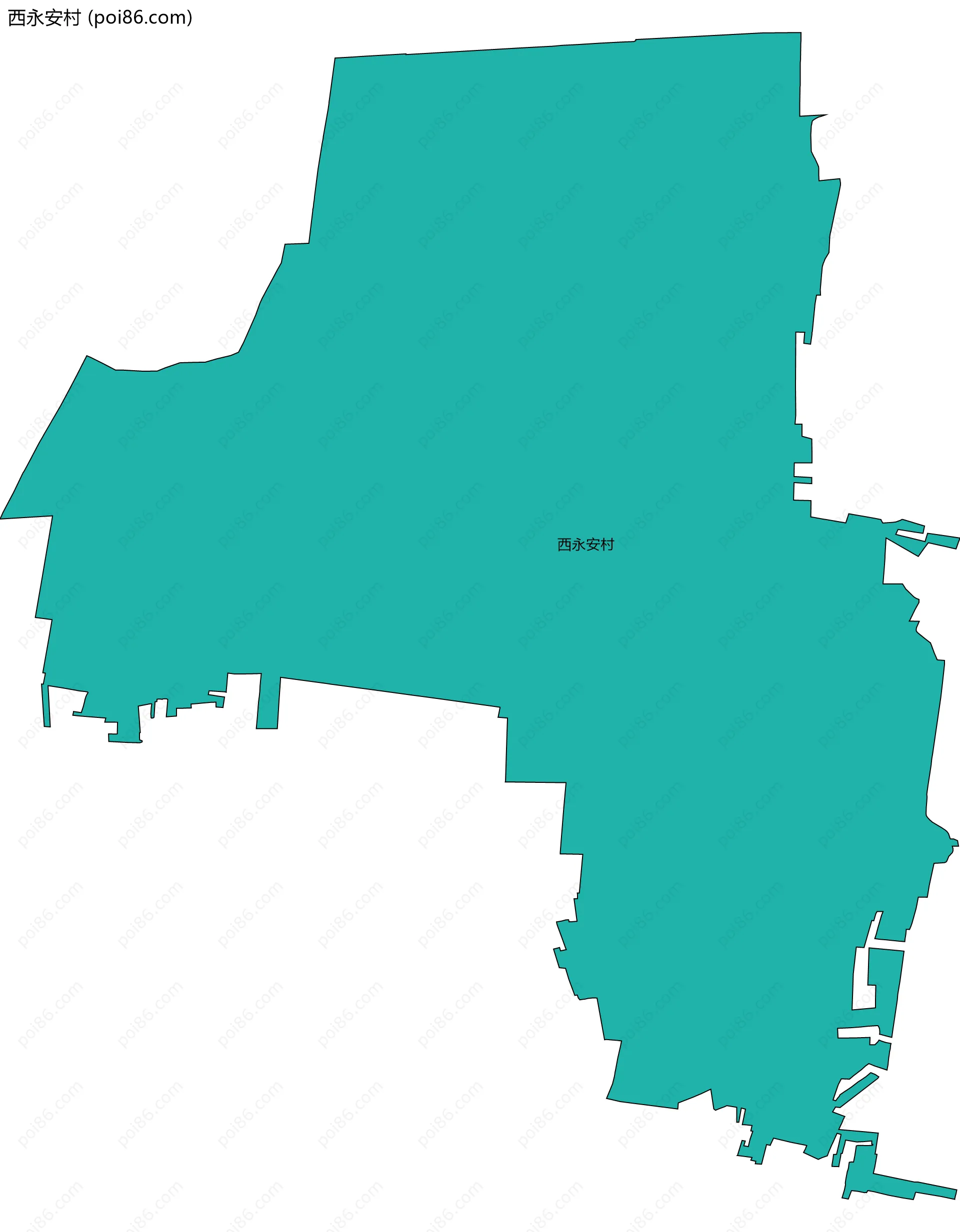 西永安村边界地图