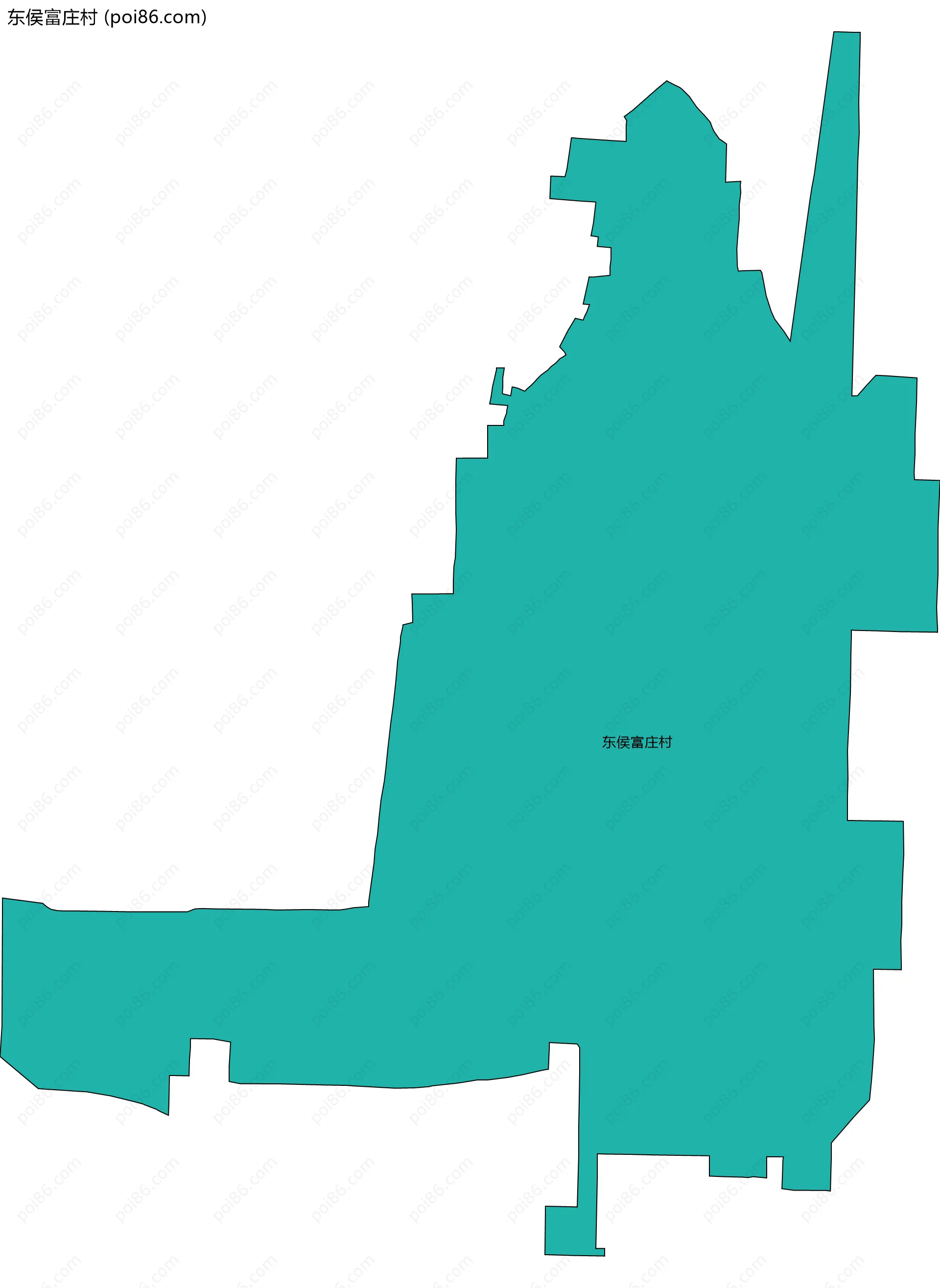 东侯富庄村边界地图