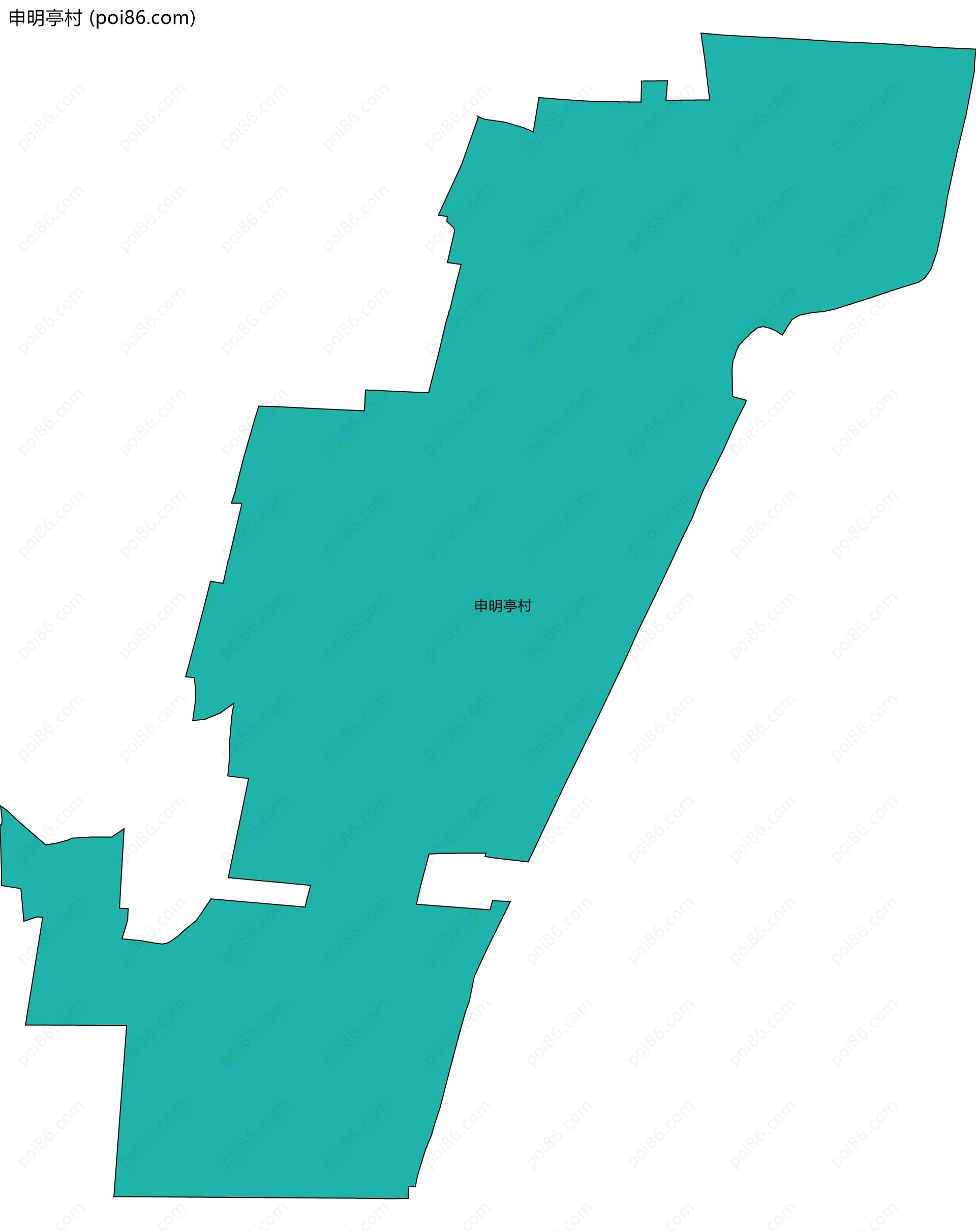 申明亭村边界地图