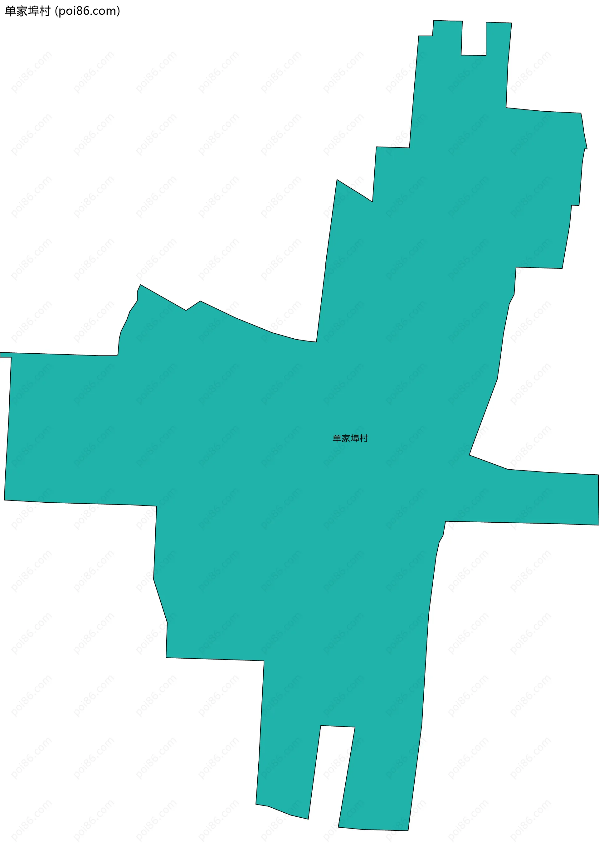 单家埠村边界地图