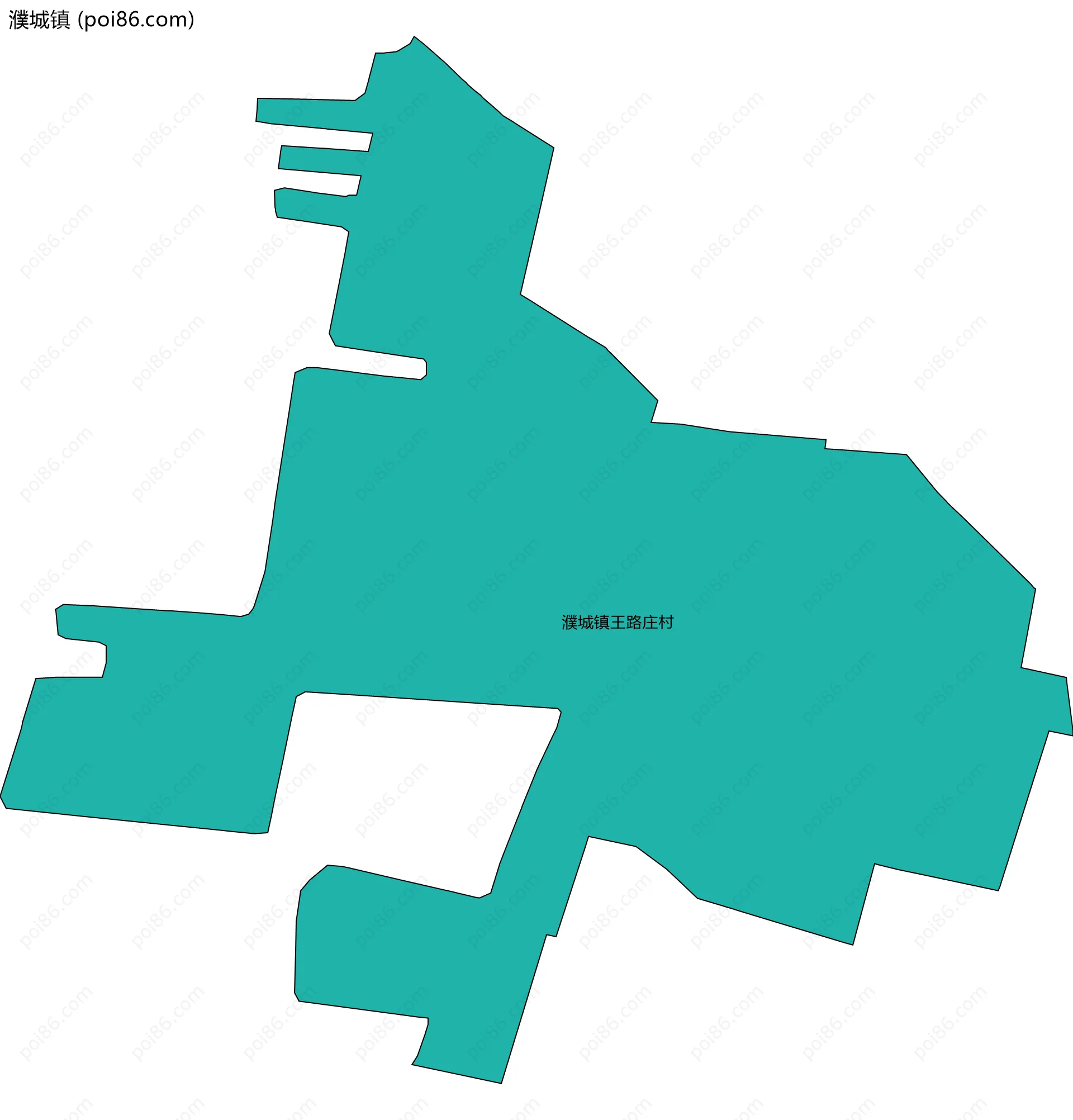 濮城镇边界地图(五级行政区划)