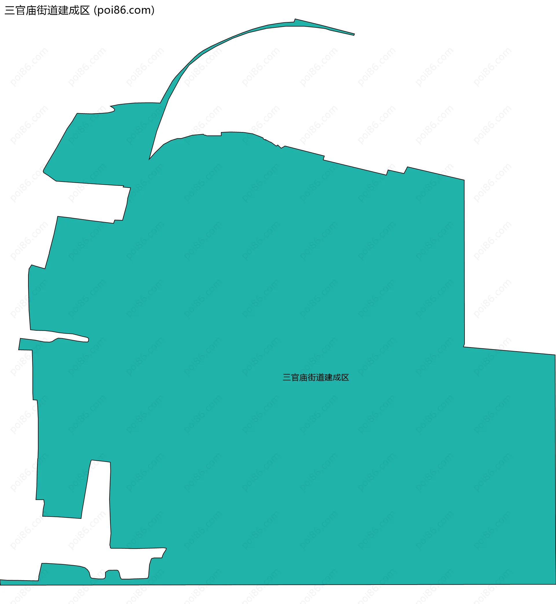 三官庙街道建成区边界地图