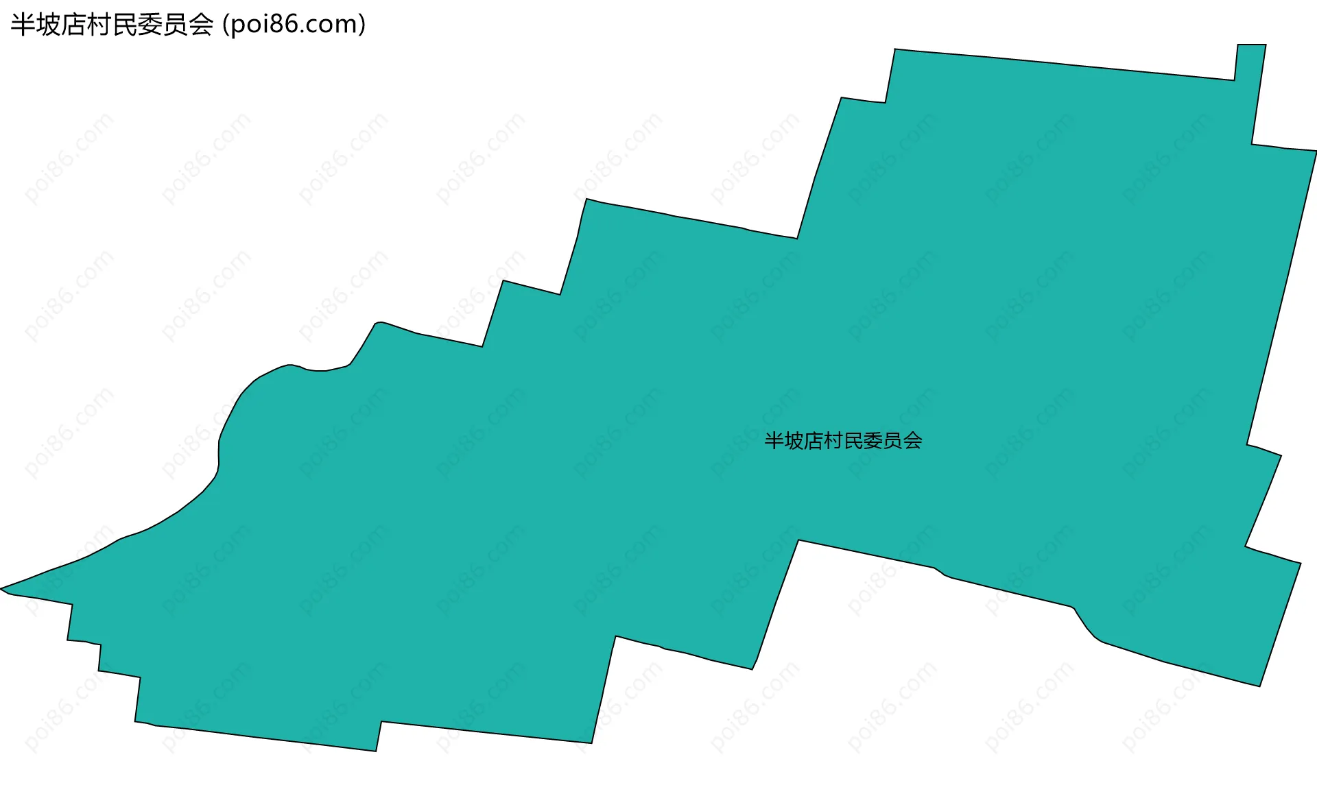 半坡店村民委员会边界地图