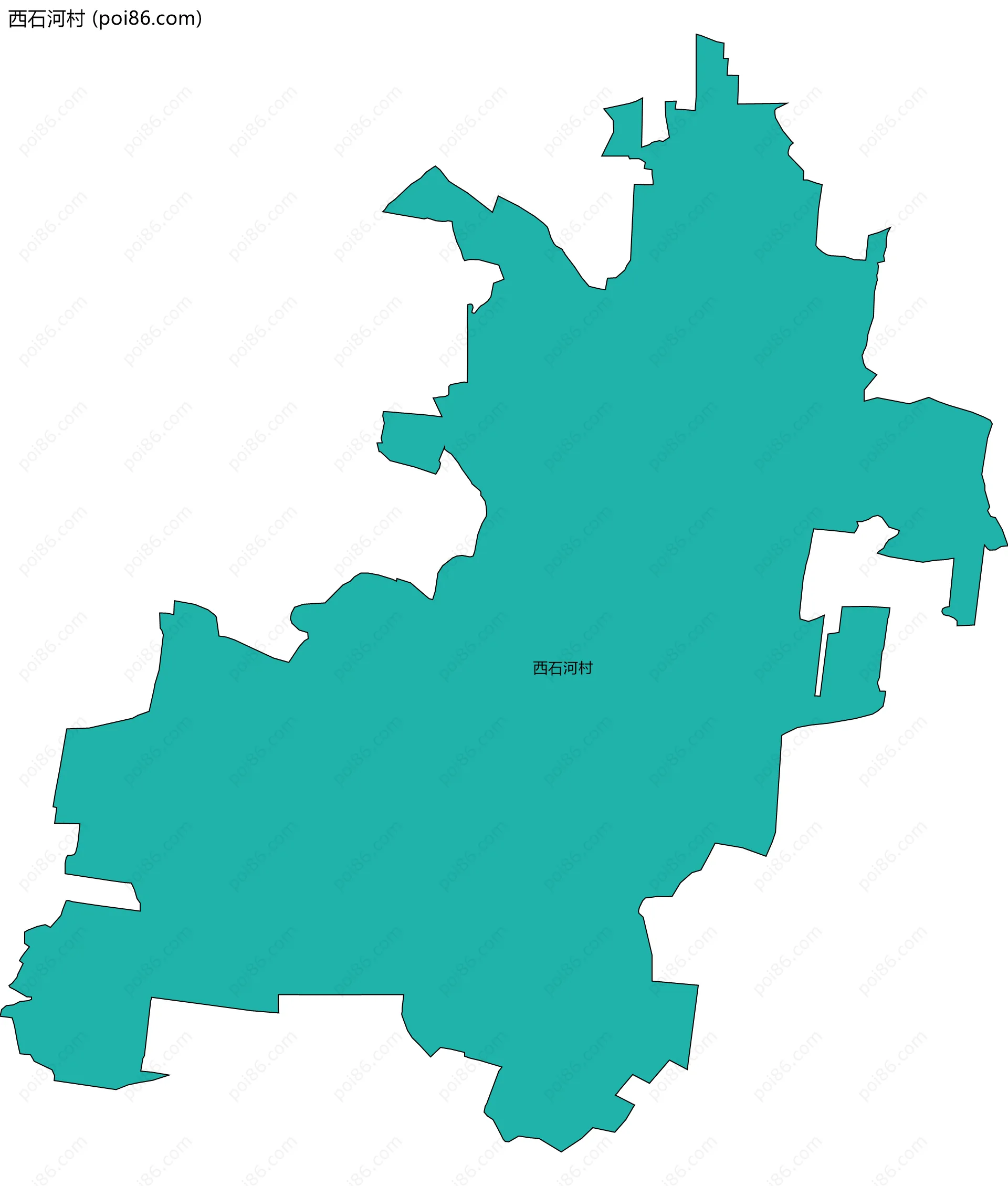 西石河村边界地图