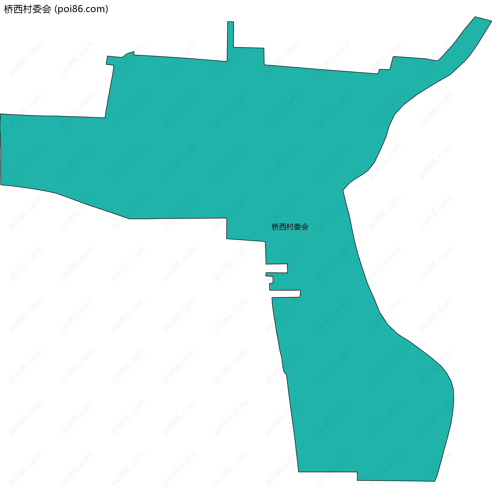 桥西村委会边界地图