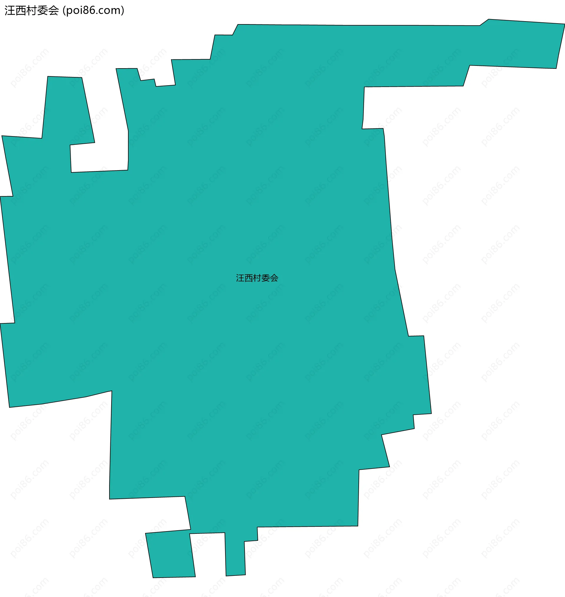汪西村委会边界地图