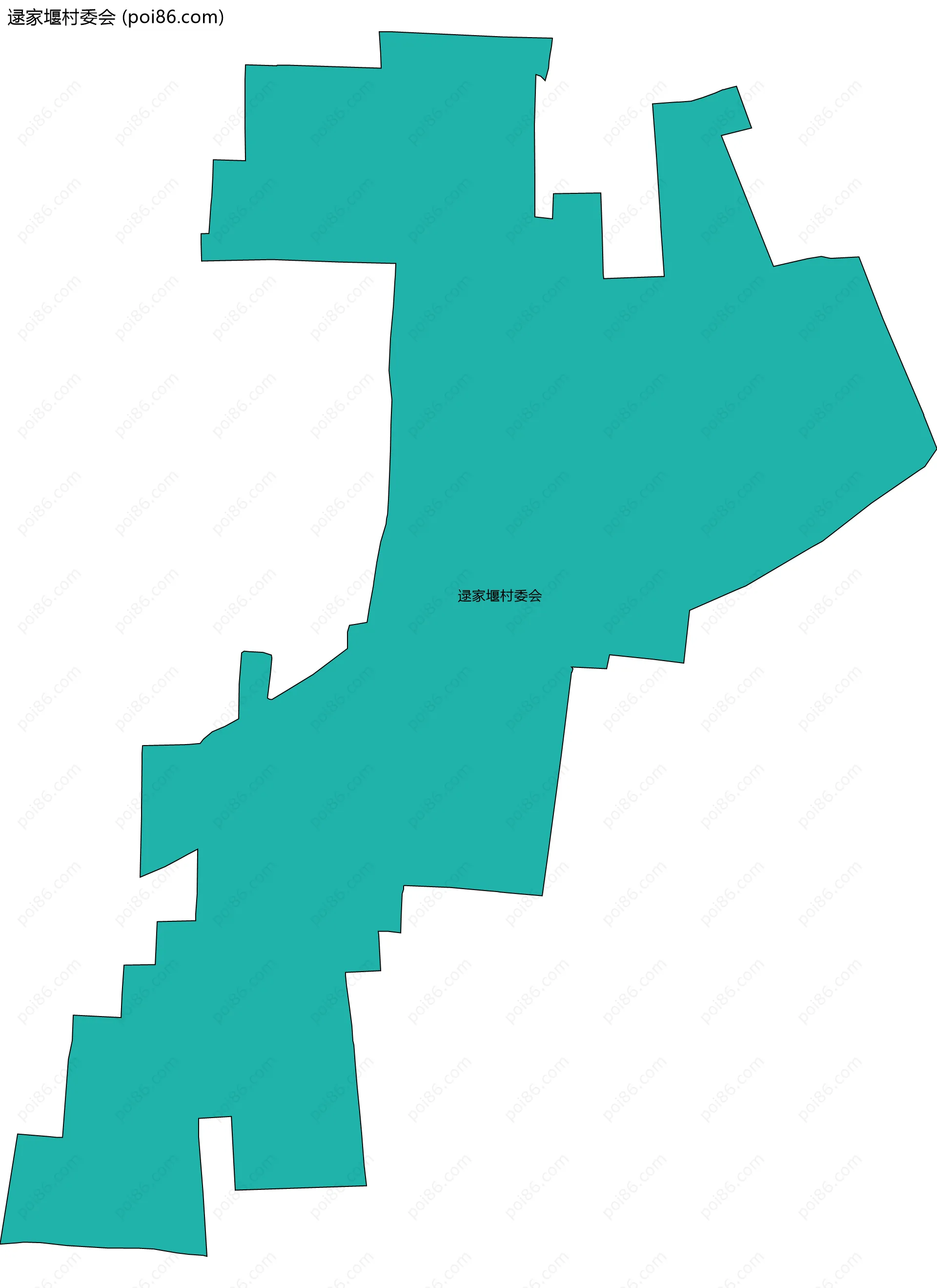 逯家堰村委会边界地图