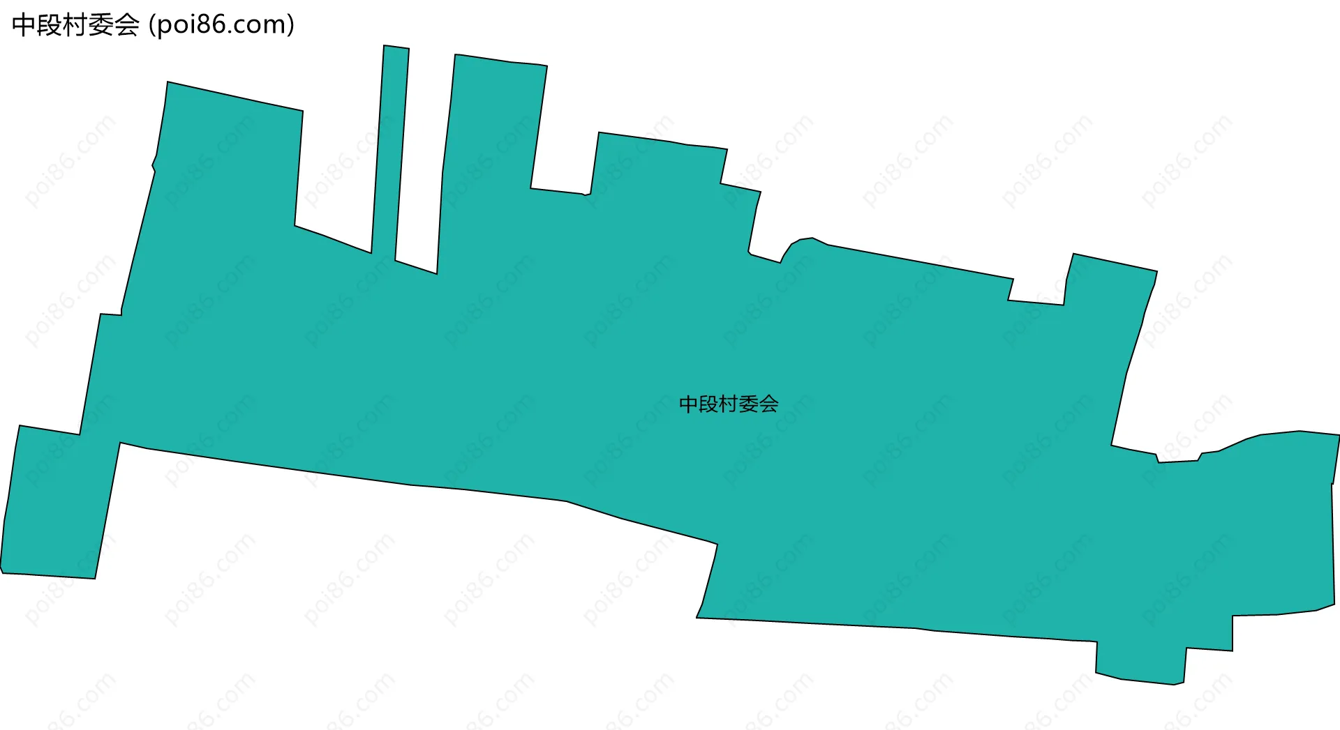 中段村委会边界地图