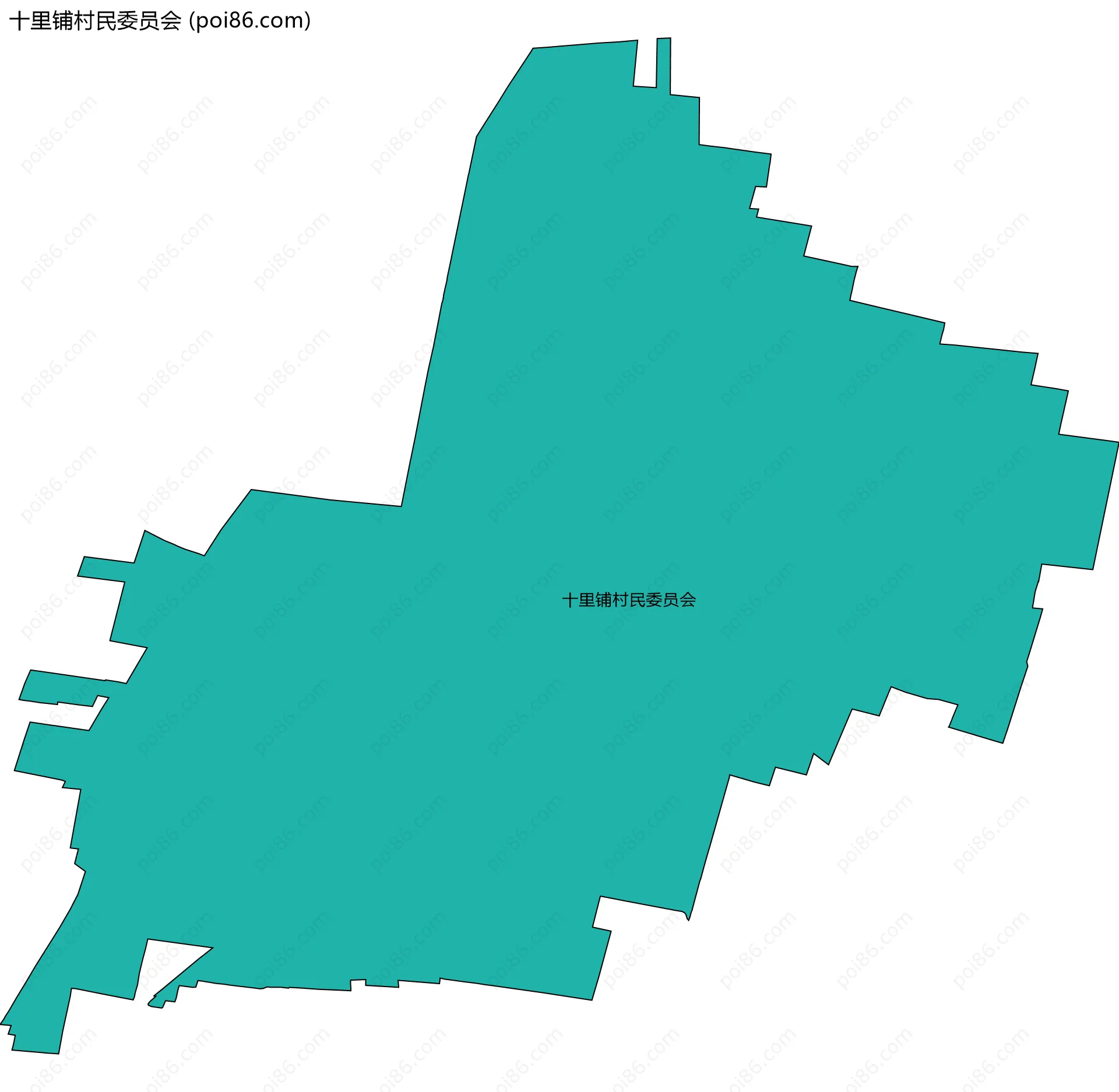 十里铺村民委员会边界地图