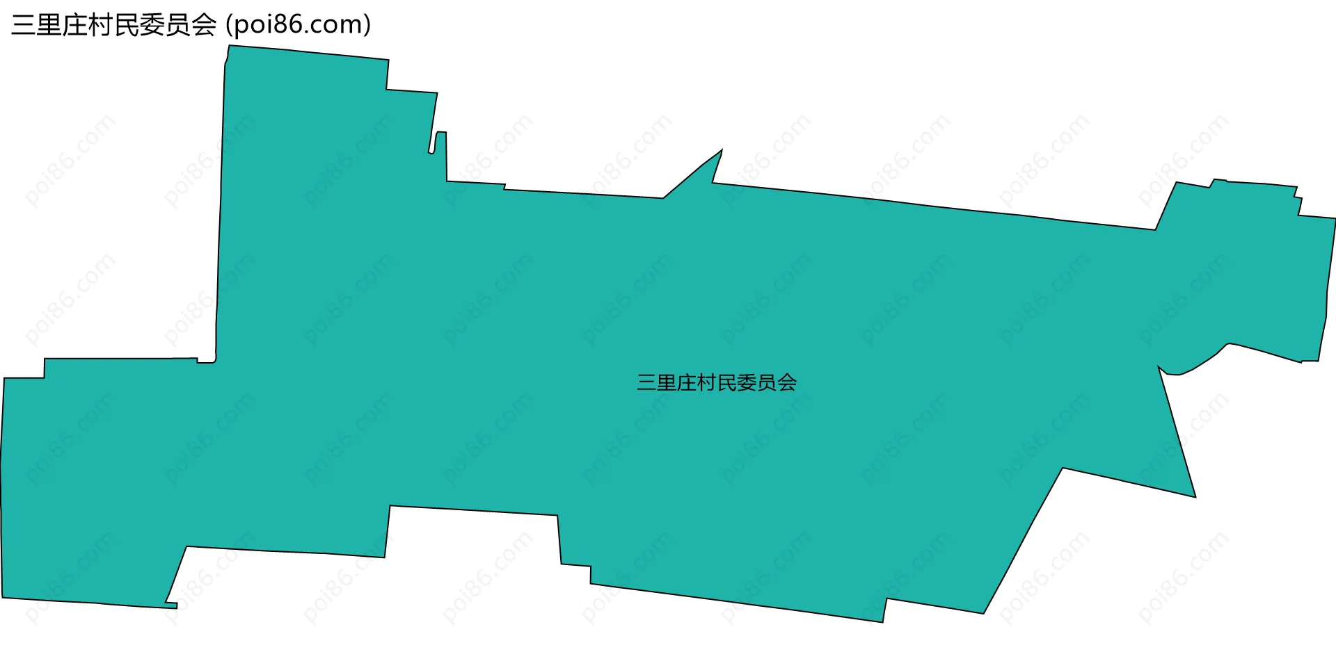 三里庄村民委员会边界地图