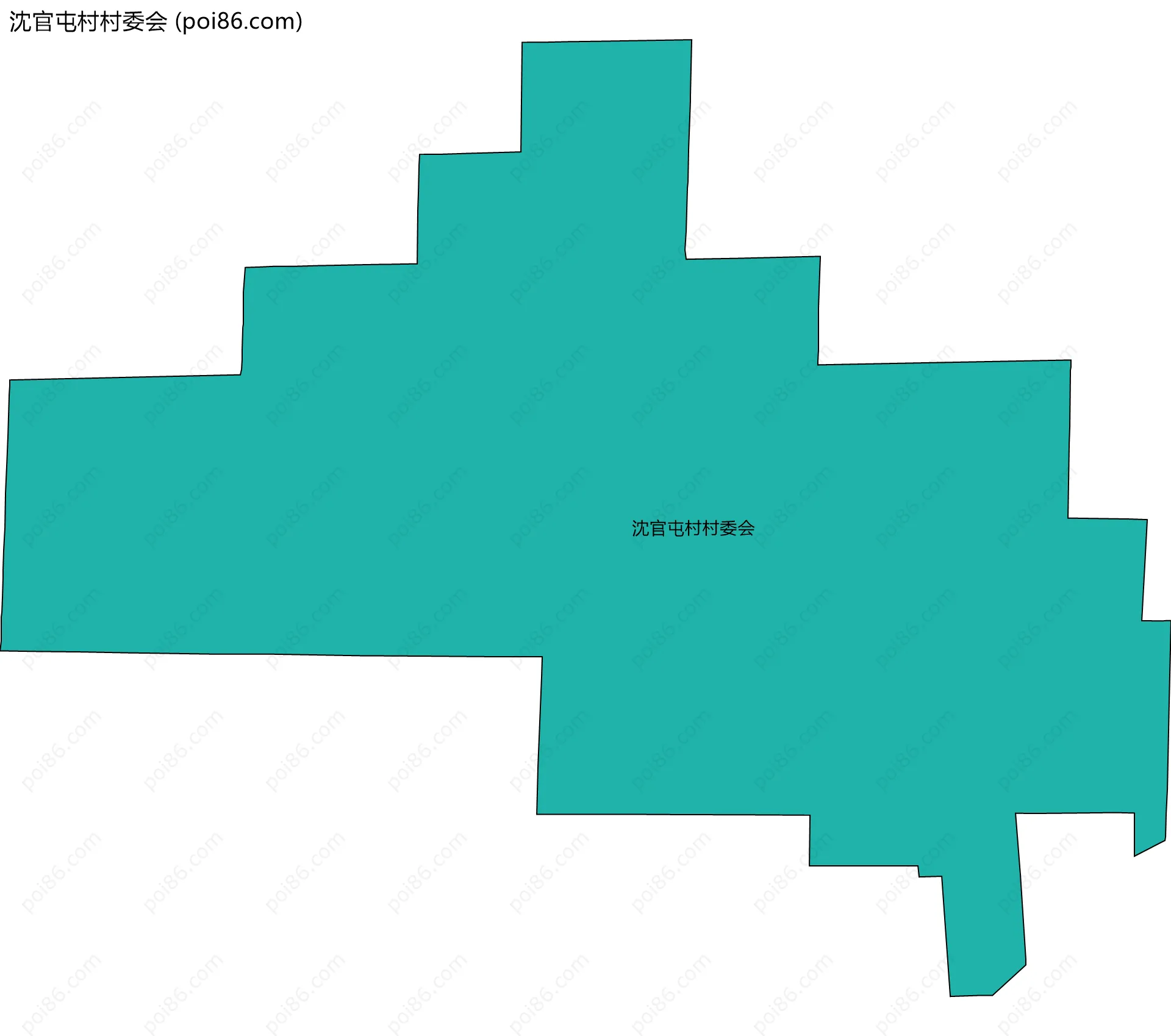 沈官屯村村委会边界地图