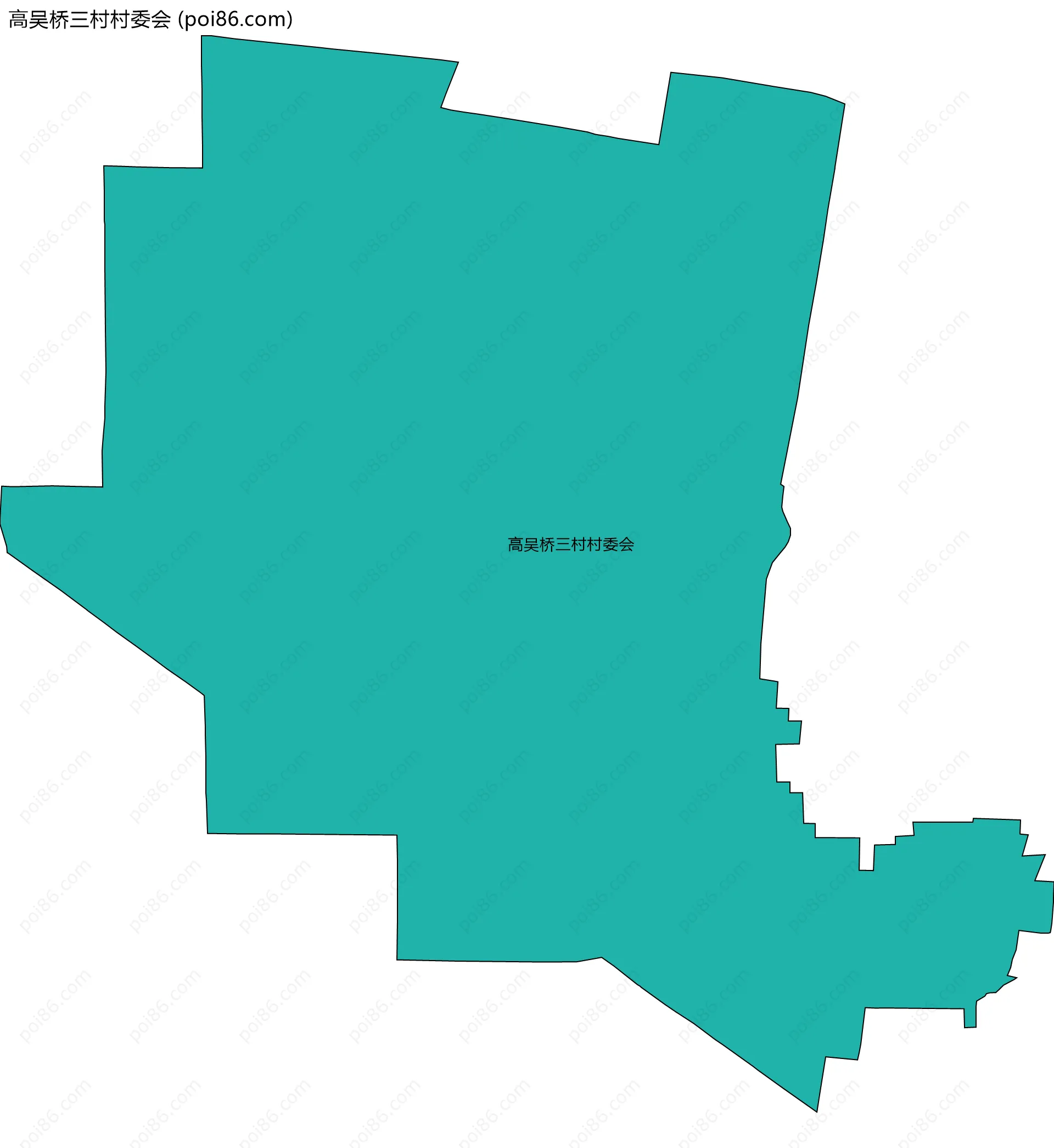 高吴桥三村村委会边界地图
