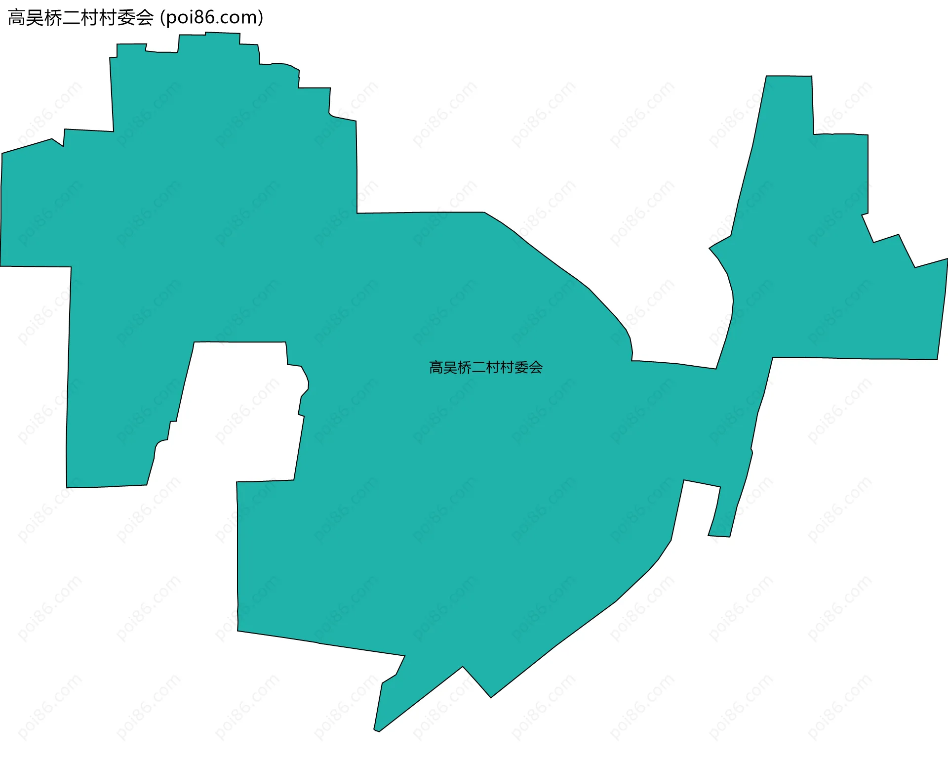 高吴桥二村村委会边界地图