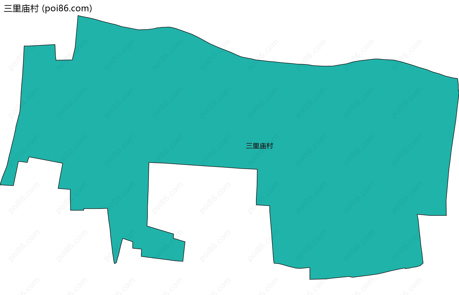 三里庙村边界地图