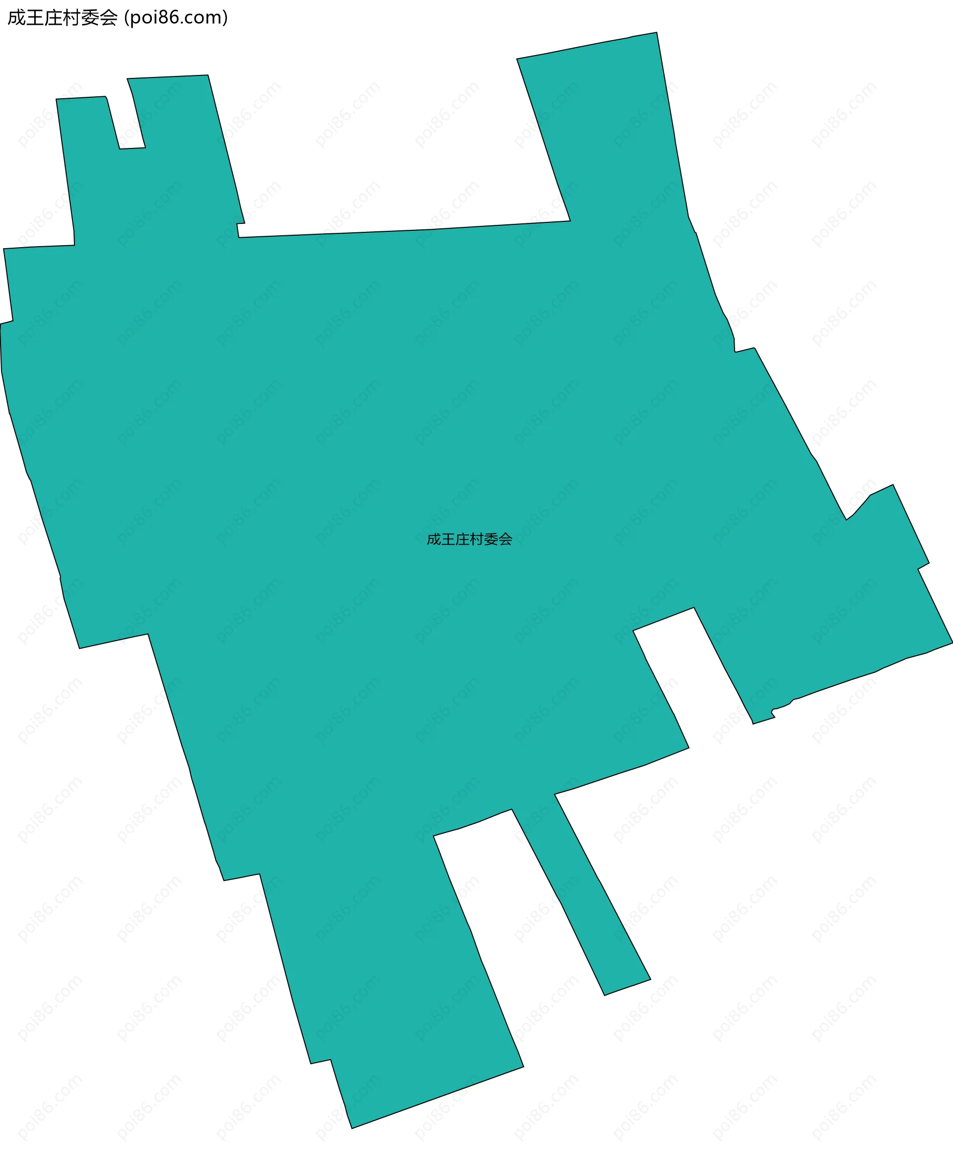 成王庄村委会边界地图