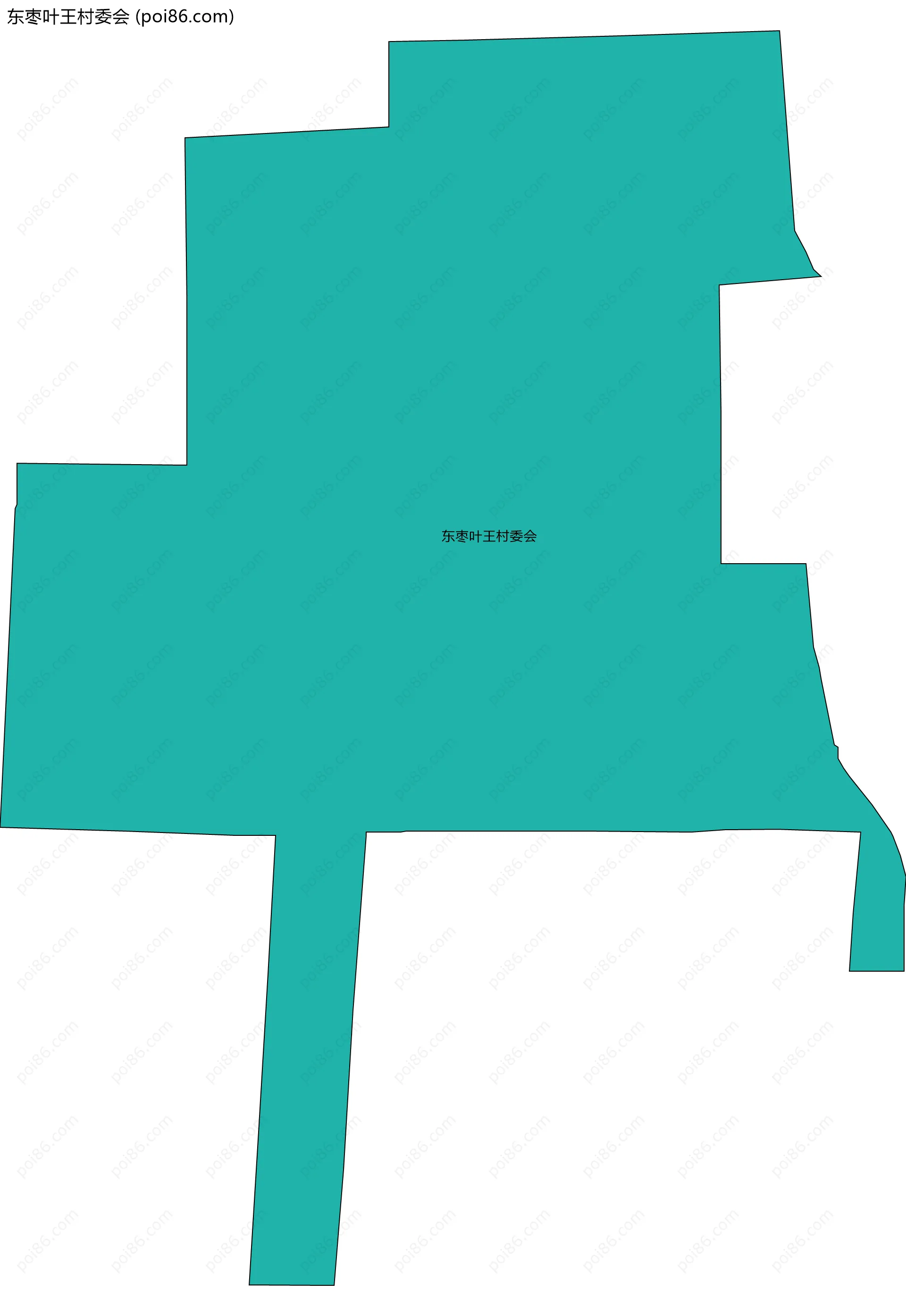 东枣叶王村委会边界地图
