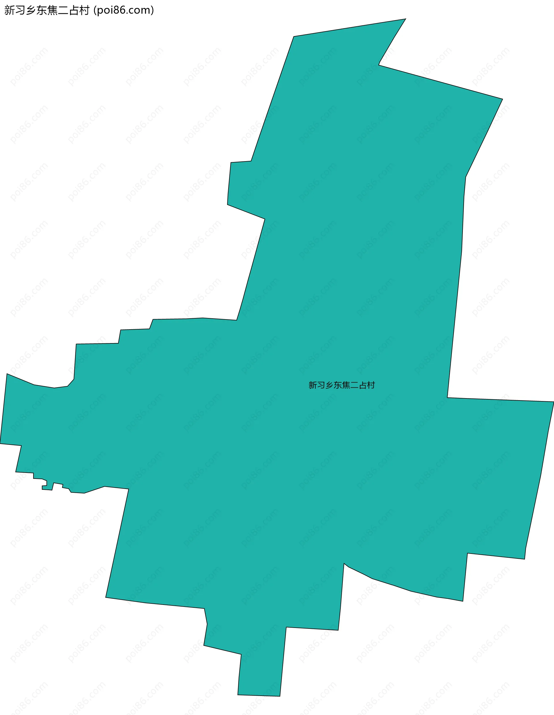 新习乡东焦二占村边界地图
