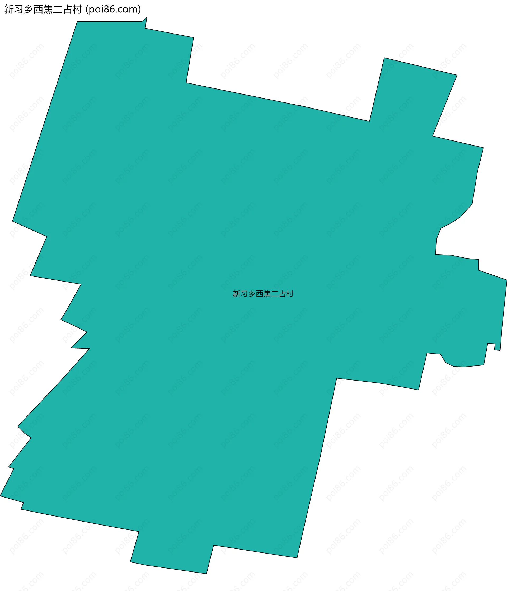 新习乡西焦二占村边界地图